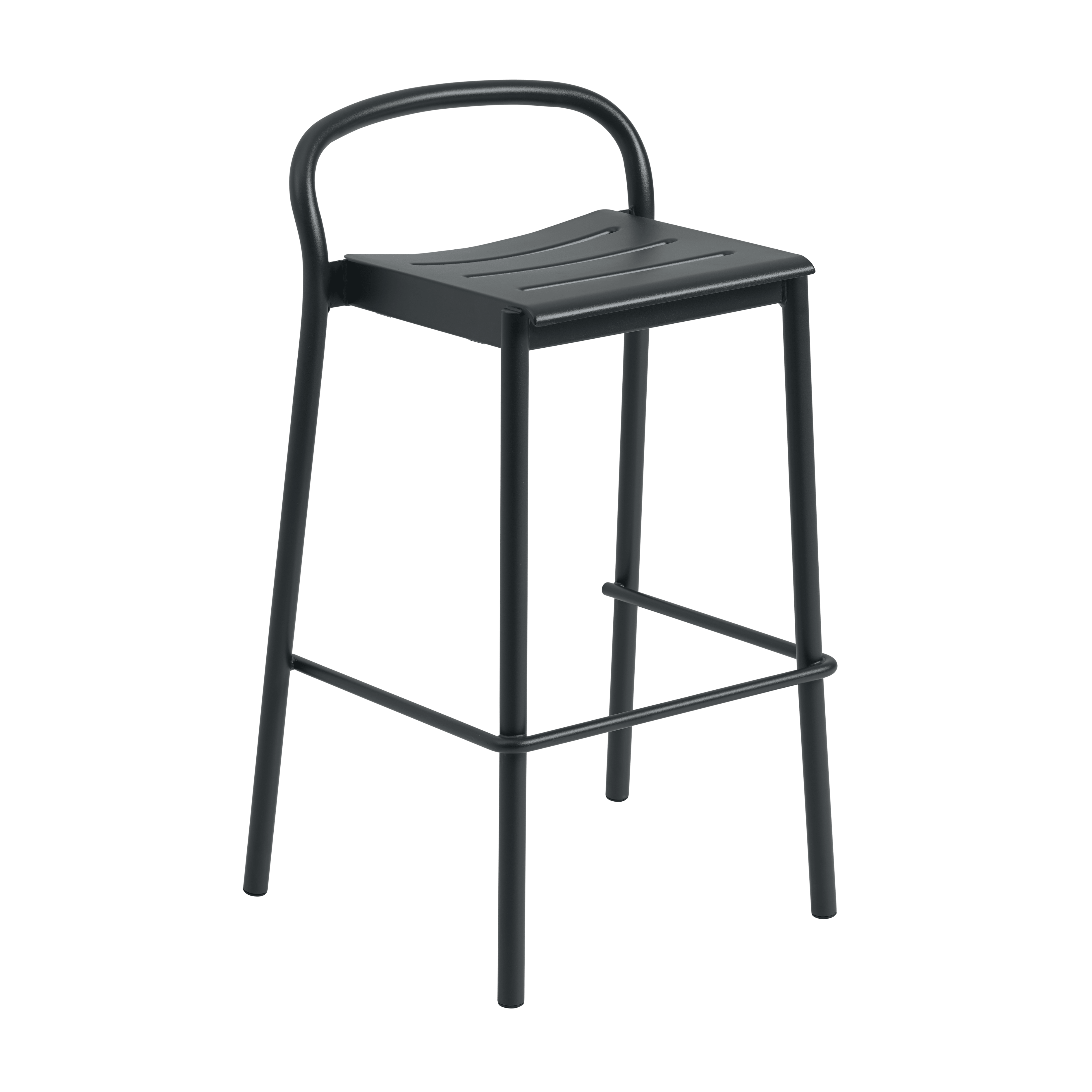 Outdoor Stool LINEAR Black Steel