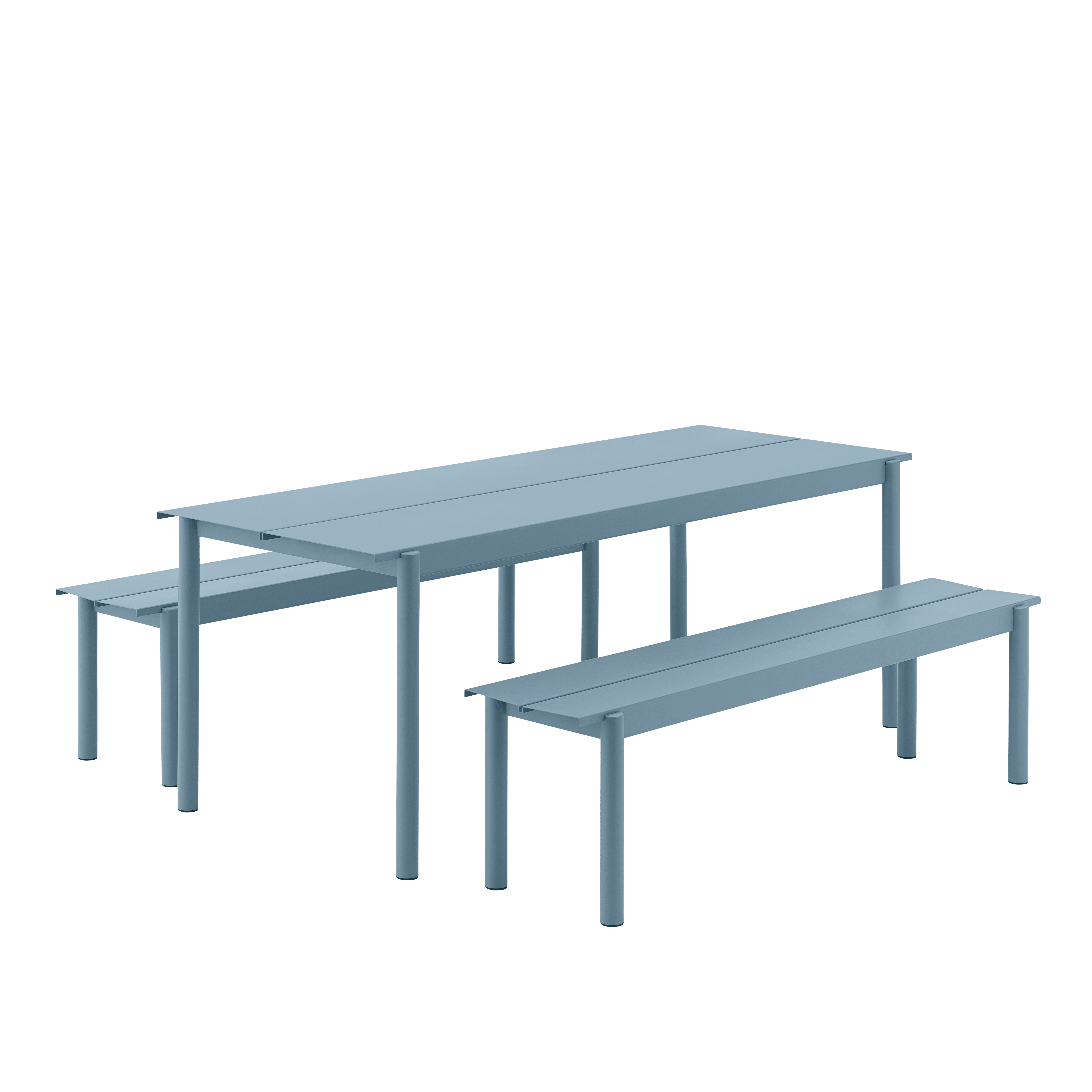 LINEAR Blue Steel Outdoor Bench