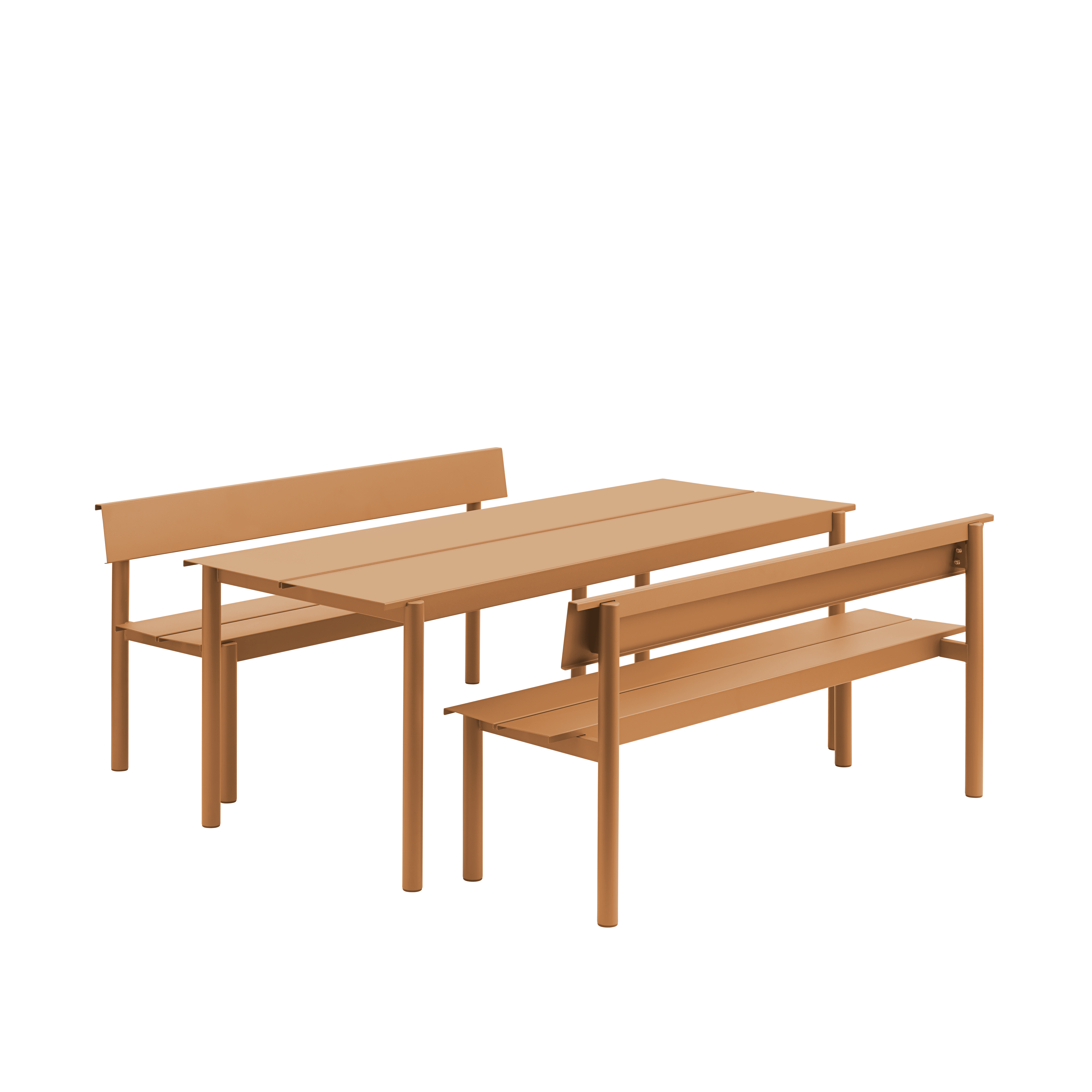 LINEAR Outdoor Table Orange Steel
