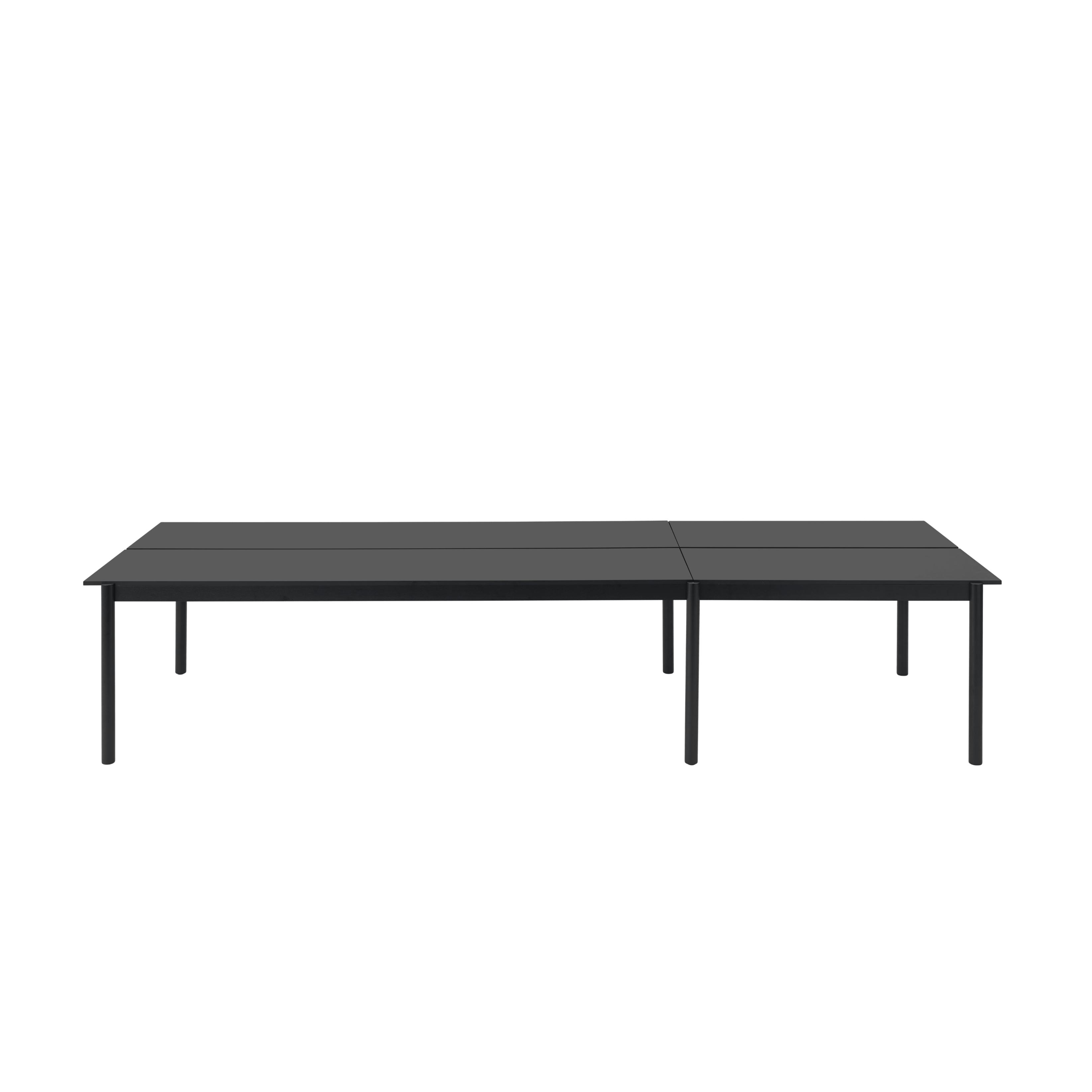 LINEAR SYSTEM Office Table - CONFIGURATION 1 black nanolaminate with black base