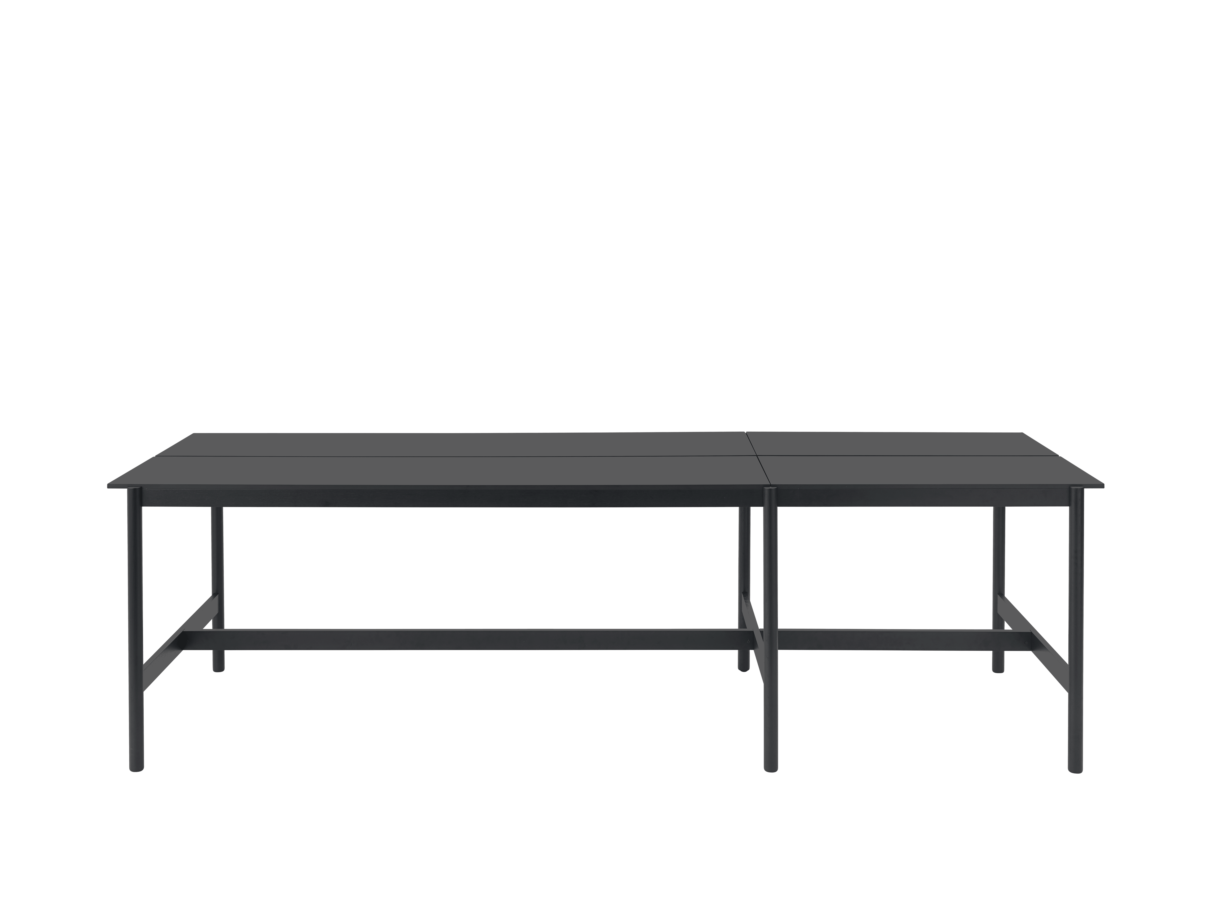 Stůl do kanceláře LINEAR SYSTEM HIGH - KONFIGURACE 1 černý nanolaminát s černým podstavcem