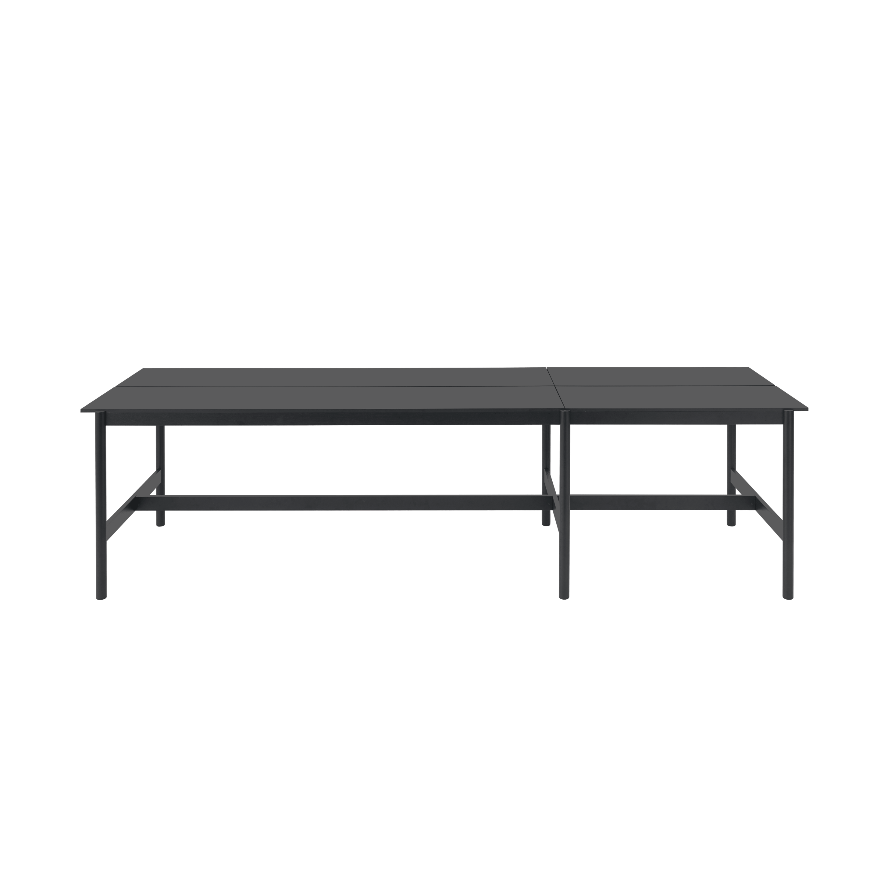 Stůl do kanceláře LINEAR SYSTEM HIGH - KONFIGURACE 1 černý nanolaminát s černým podstavcem