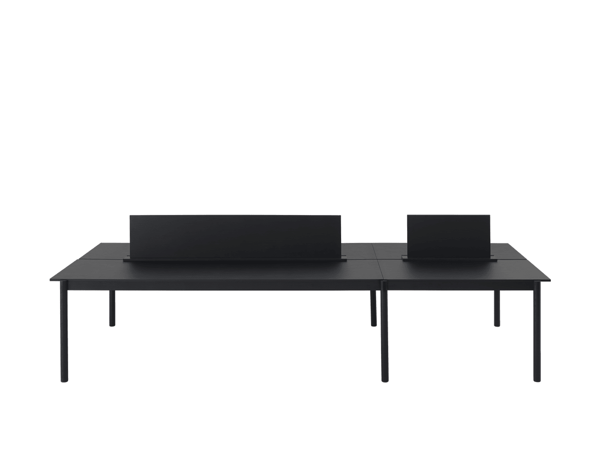 LINEAR SYSTEM Office Table - CONFIGURATION 1 black nanolaminate with black base