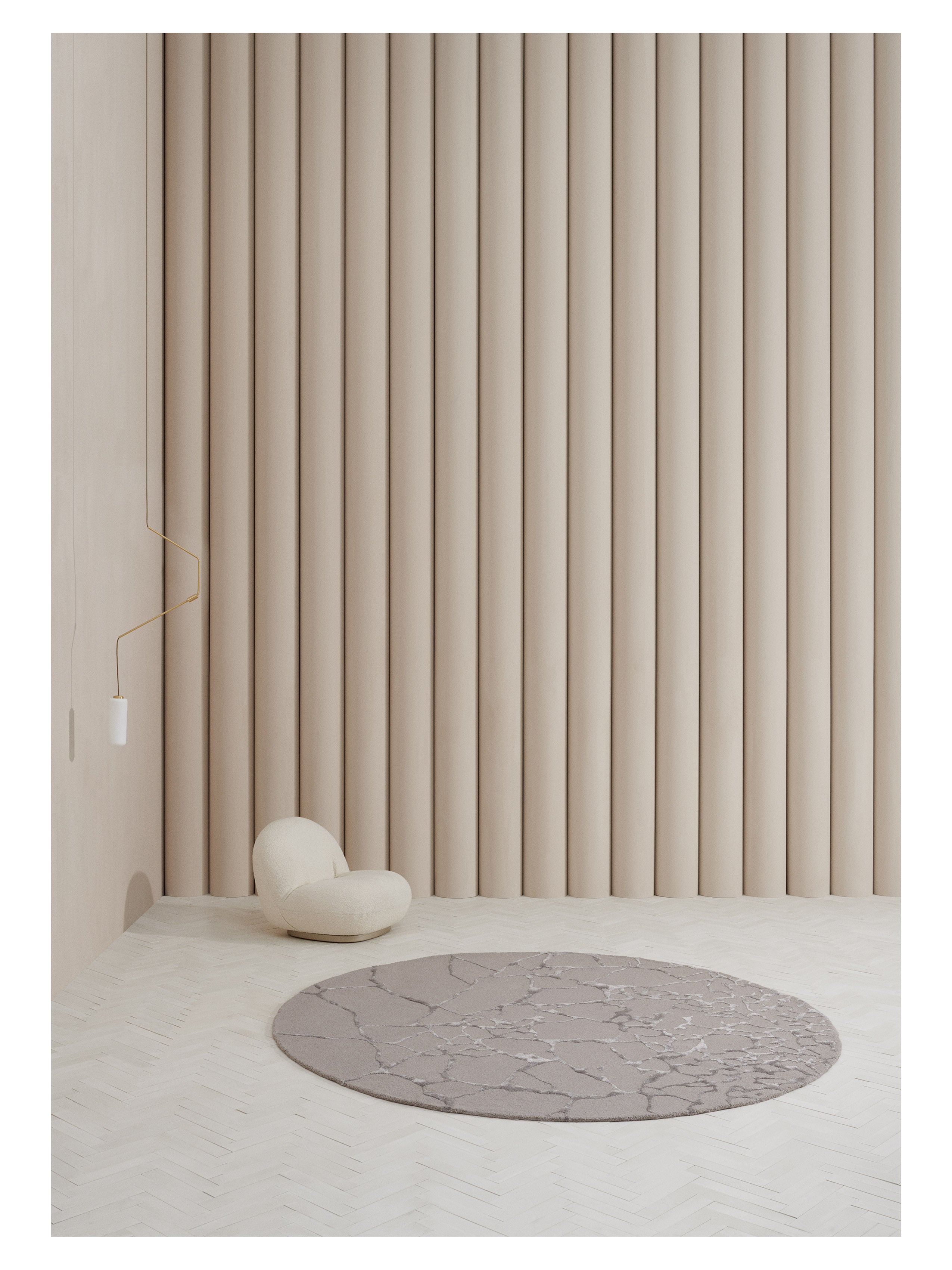 Round rug MARMO - CHARCOAL dark gray