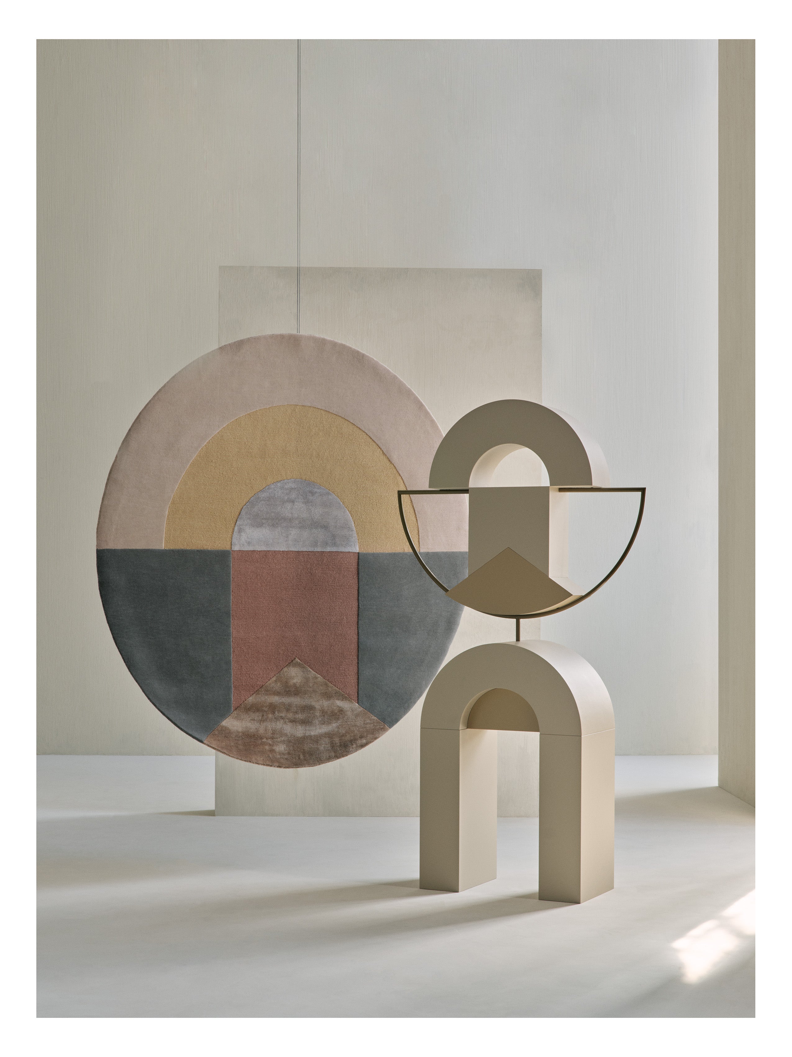 Kulatý koberec SERAPHIC SUN žlutý se zelenou