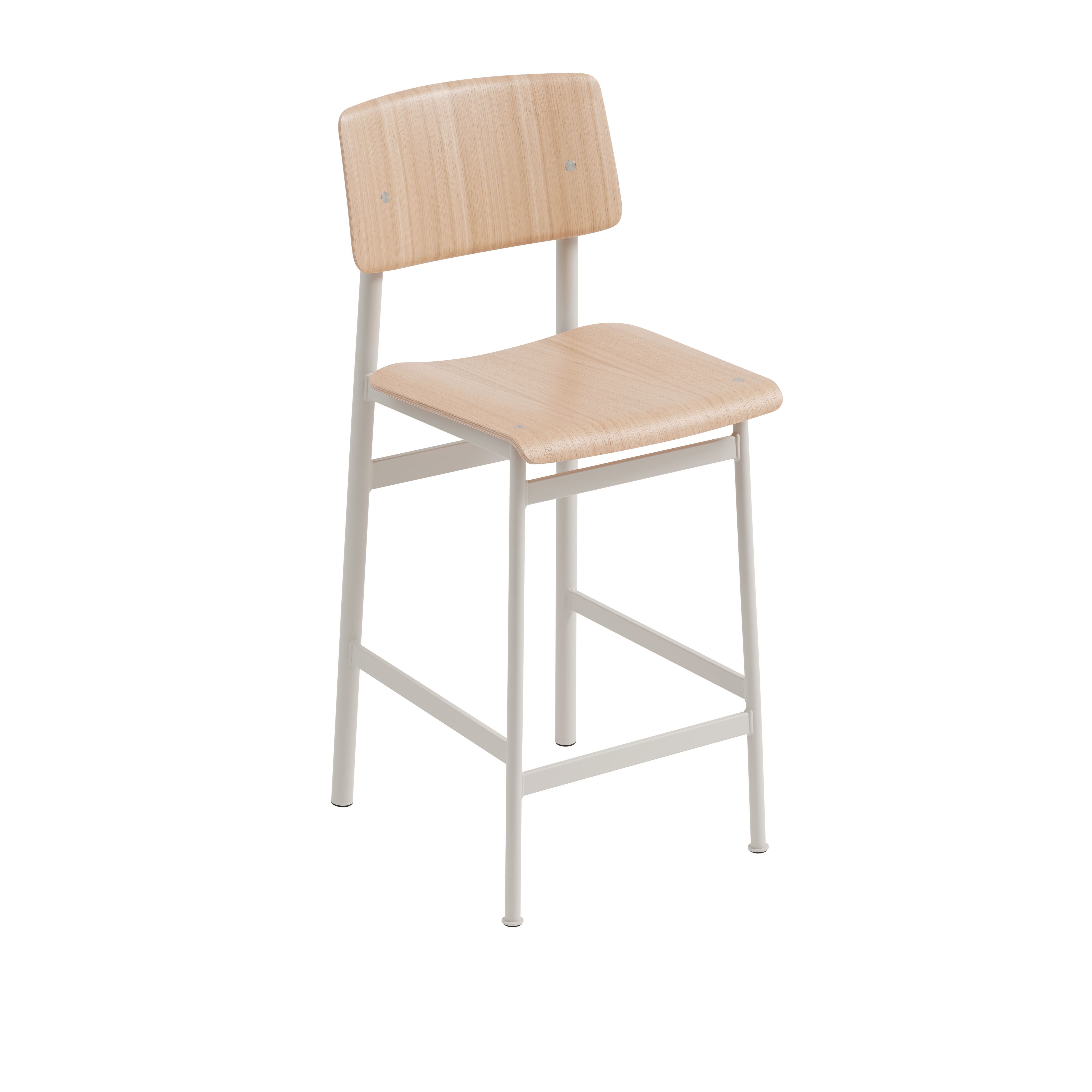 LOFT Bar Stool with Oak Veneer and Gray Base