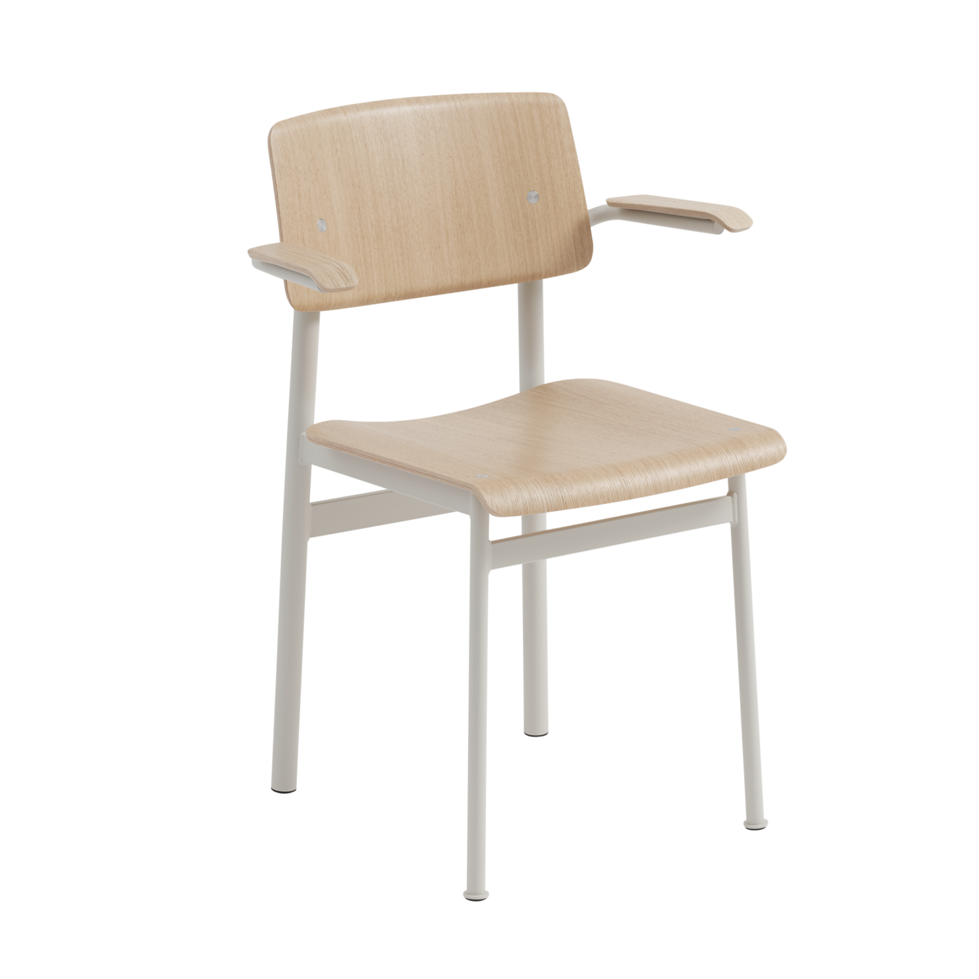 LOFT Armchair with Oak Veneer and Gray Base
