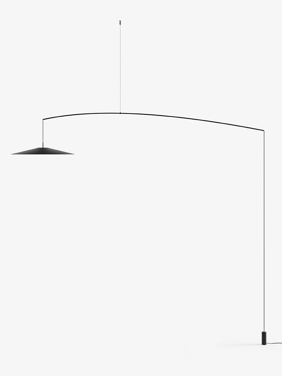 KOINÉ black suspended floor lamp with arm