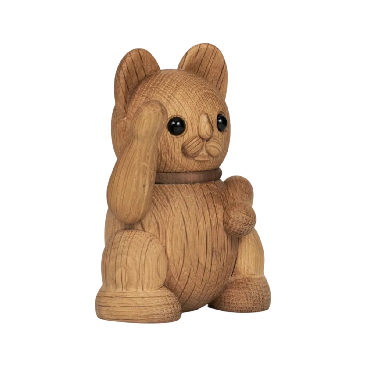 Dekorativní figurka ŠTĚSTÍ KOČKA dubové dřevo