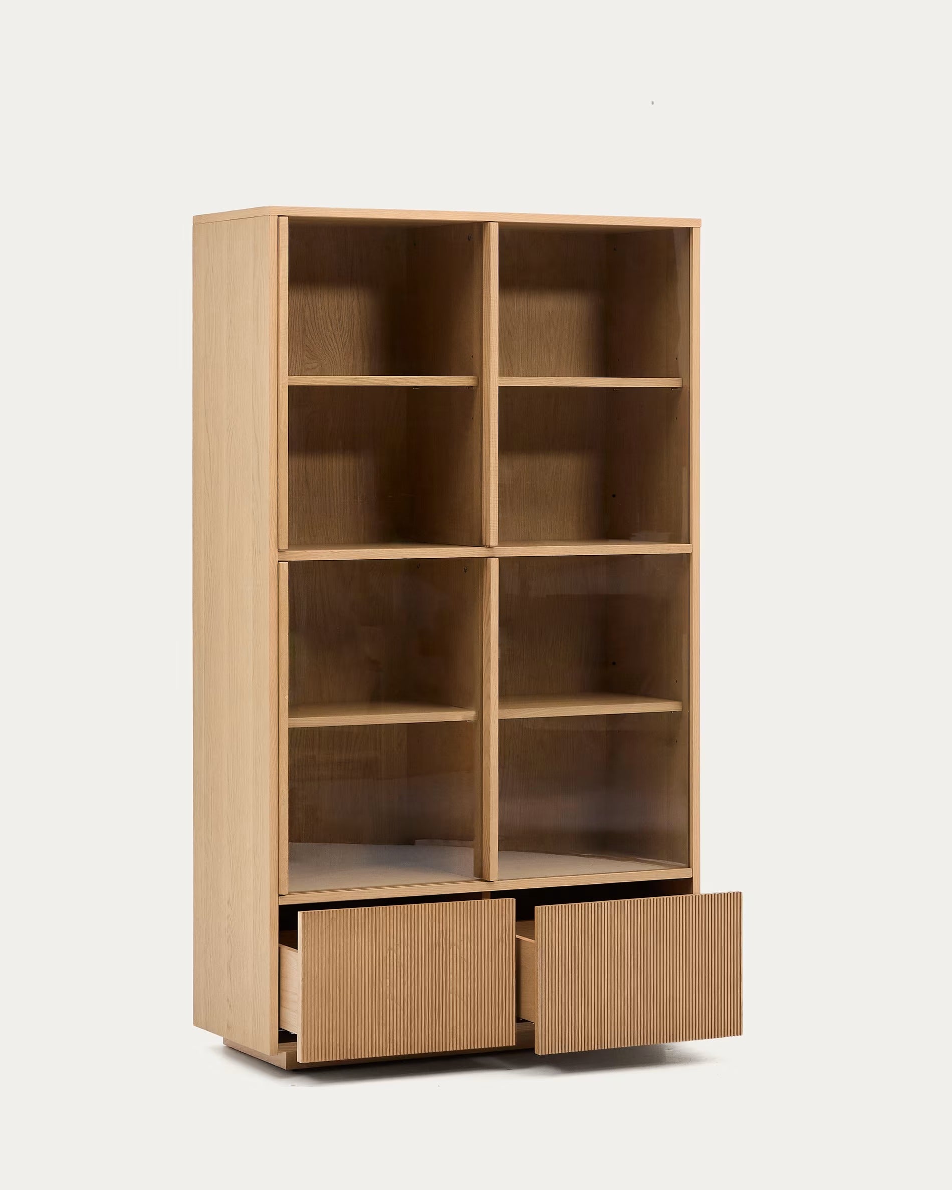 Helvine Oak Veneer Display Cabinet
