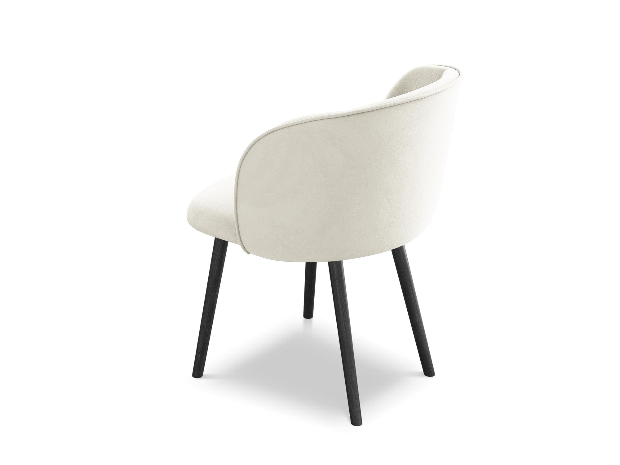Velvet Chair MAIA Light Beige with Black Oak Base