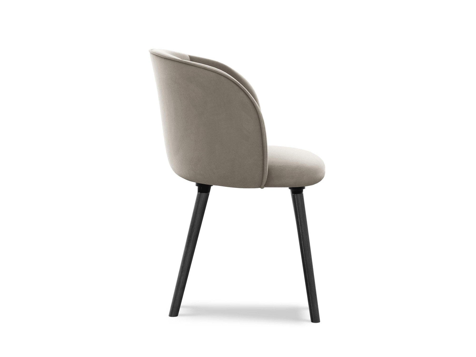 Velvet Chair MAIA taupe with Black Oak Base