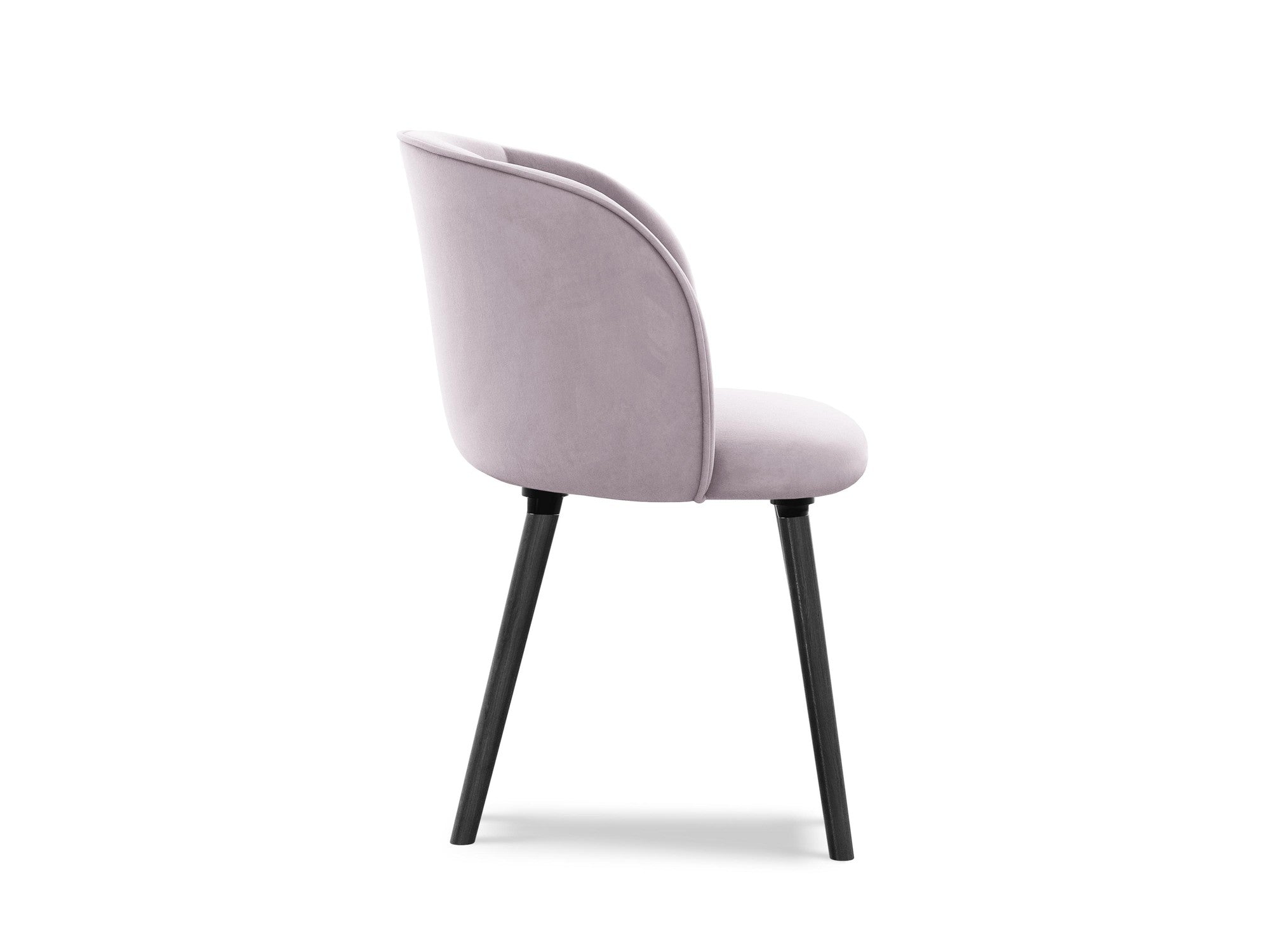 Velvet Chair MAIA in Lavender with Black Oak Base