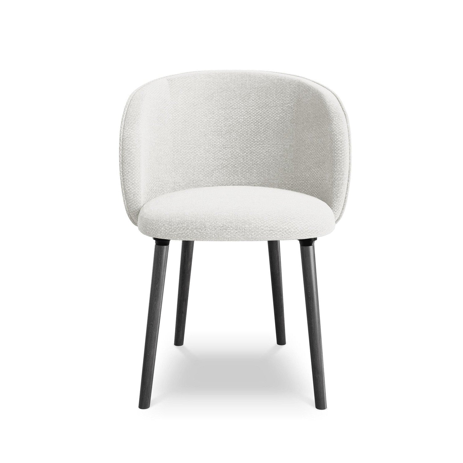 MAIA Chair in White Boucle with Black Oak Base