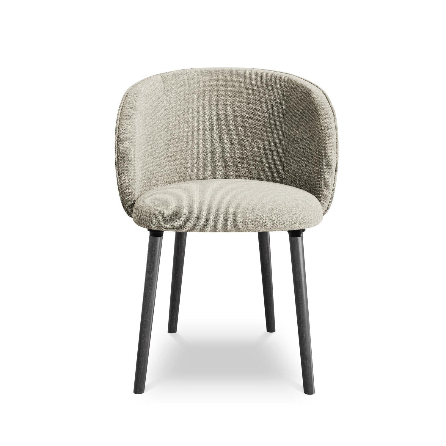 MAIA chair in taupe boucle with a black oak base