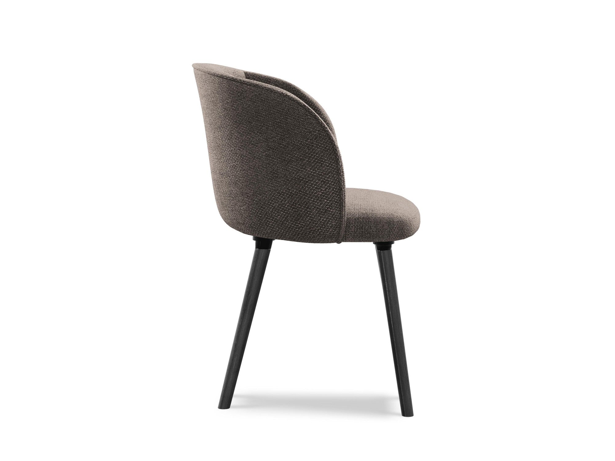 MAIA Chair in Chocolate Boucle with Black Oak Base