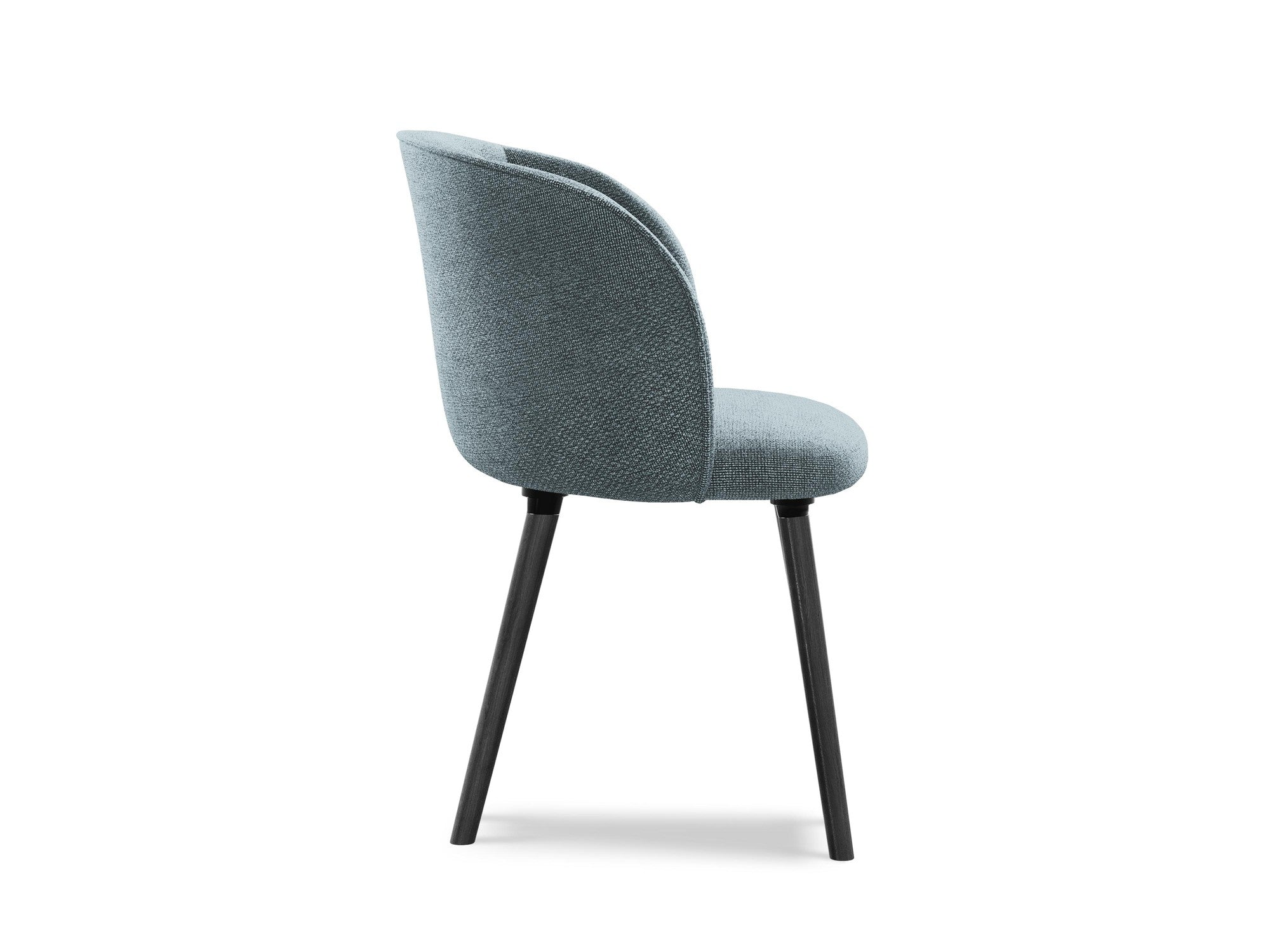 MAIA Chair in Denim Blue Boucle with Black Oak Base