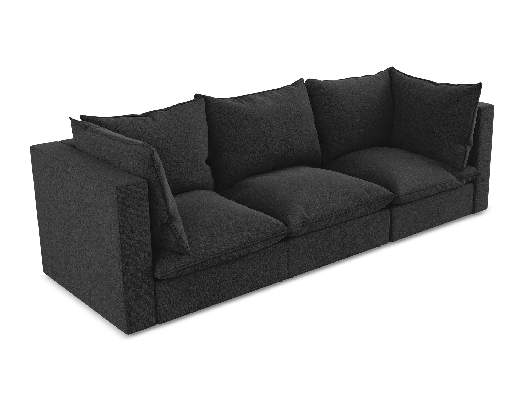 Black 3-Seater Velvet Sofa MANAO