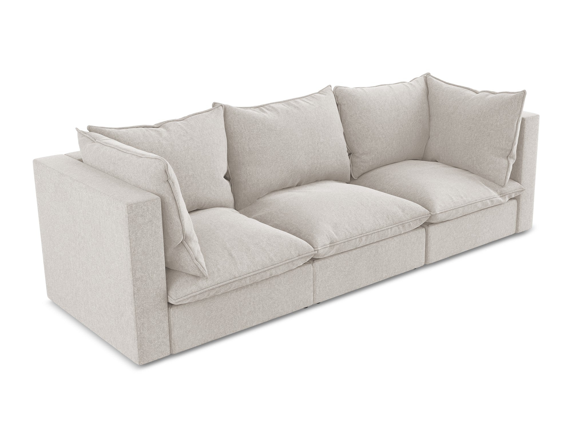 Velvet Sofa for 3 People MANAO Light Beige