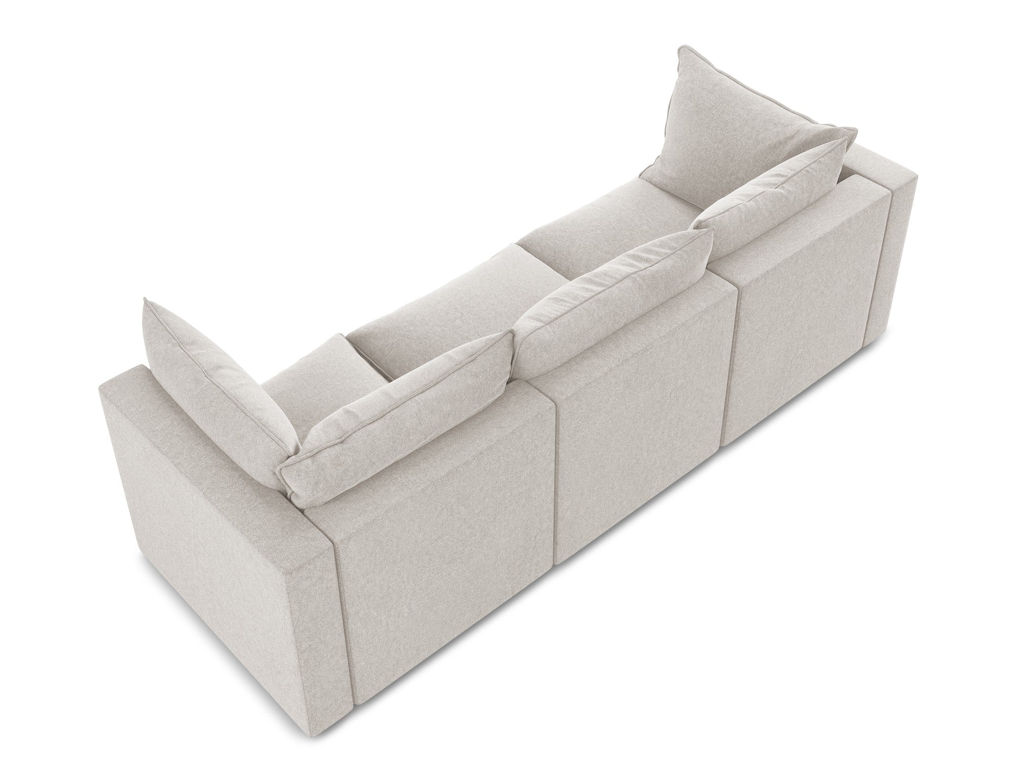 Velvet Sofa for 3 People MANAO Light Beige