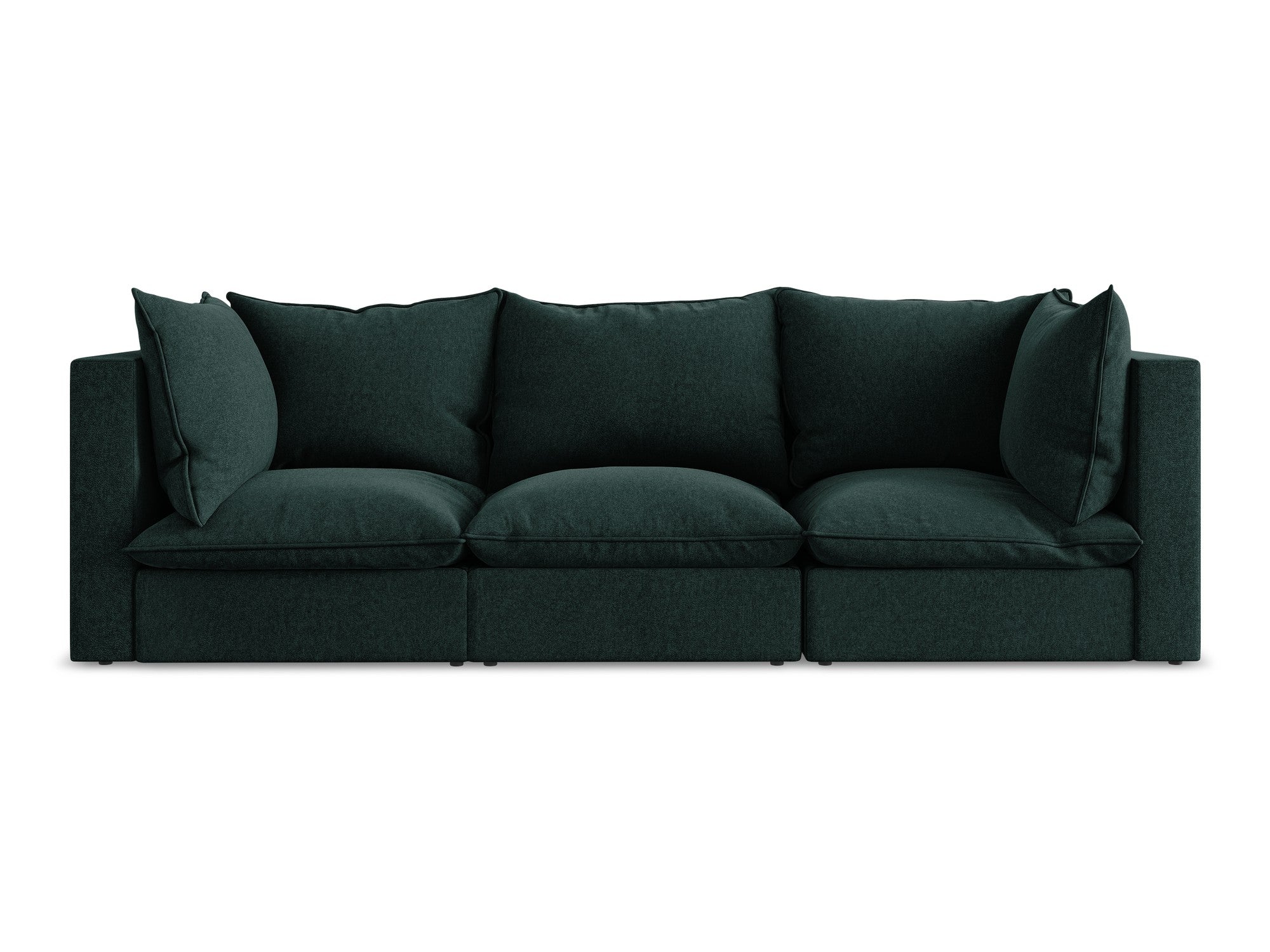 Velvet Sofa for 3 People MANAO Gray-Green