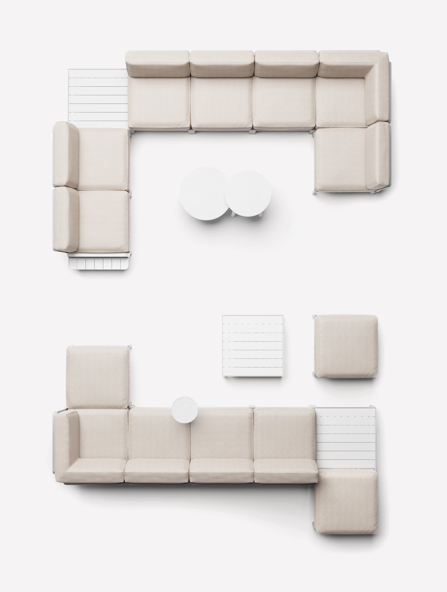 MAXIMO 5 Pearl Outdoor Modular Corner Sofa with Chalk Base