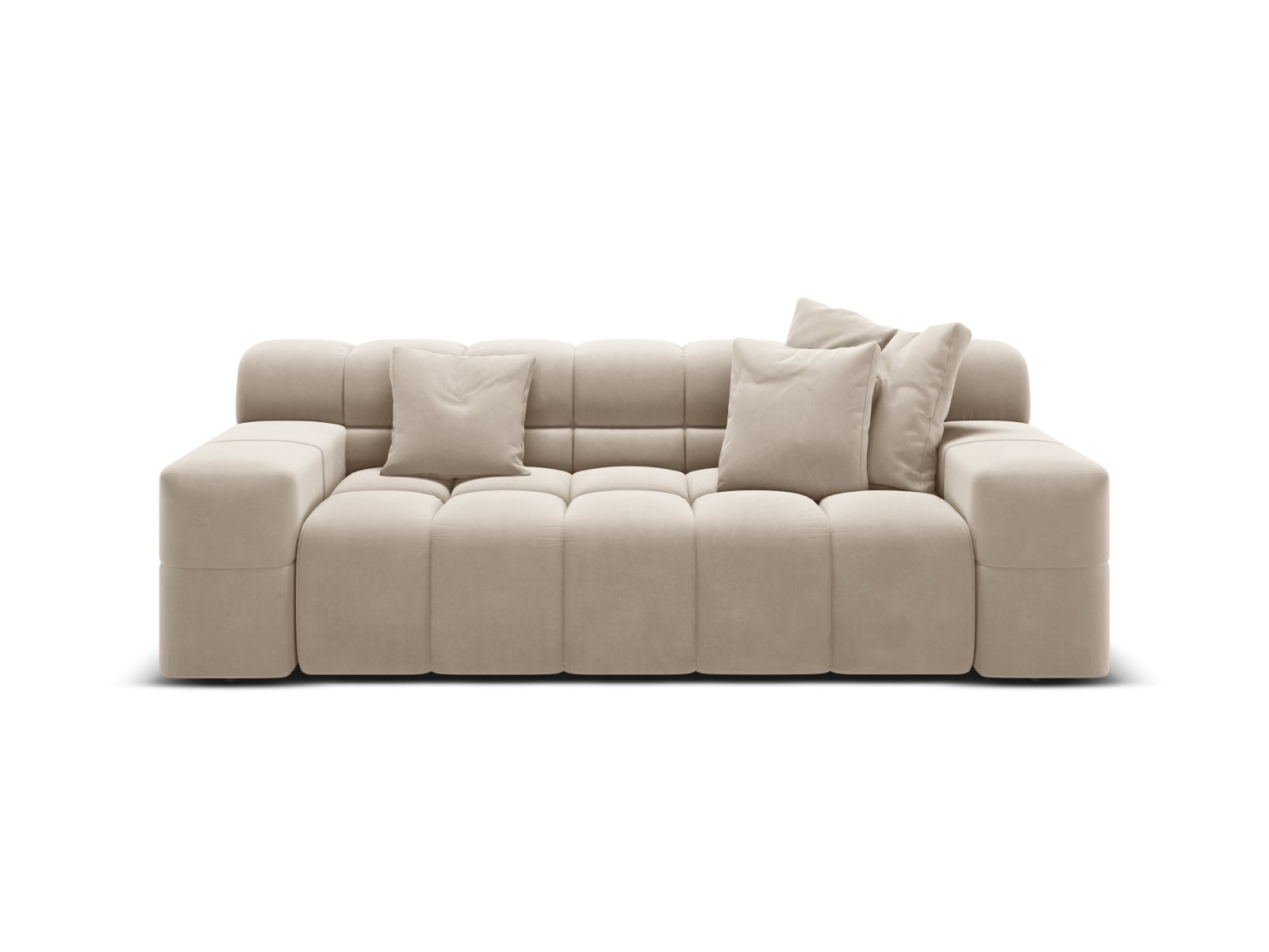 AGAVE light beige velvet 2-seater sofa