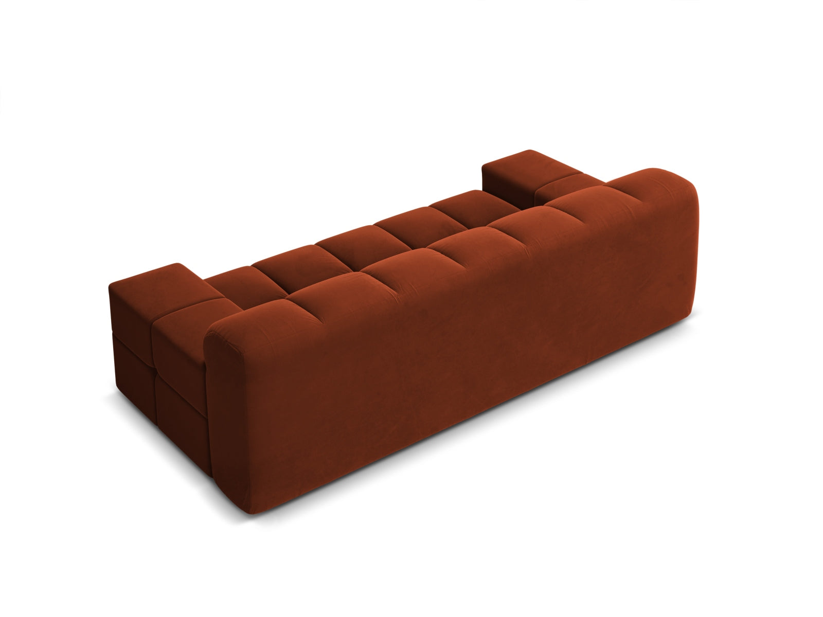 AGAVE brick-colored velvet 2-seater sofa