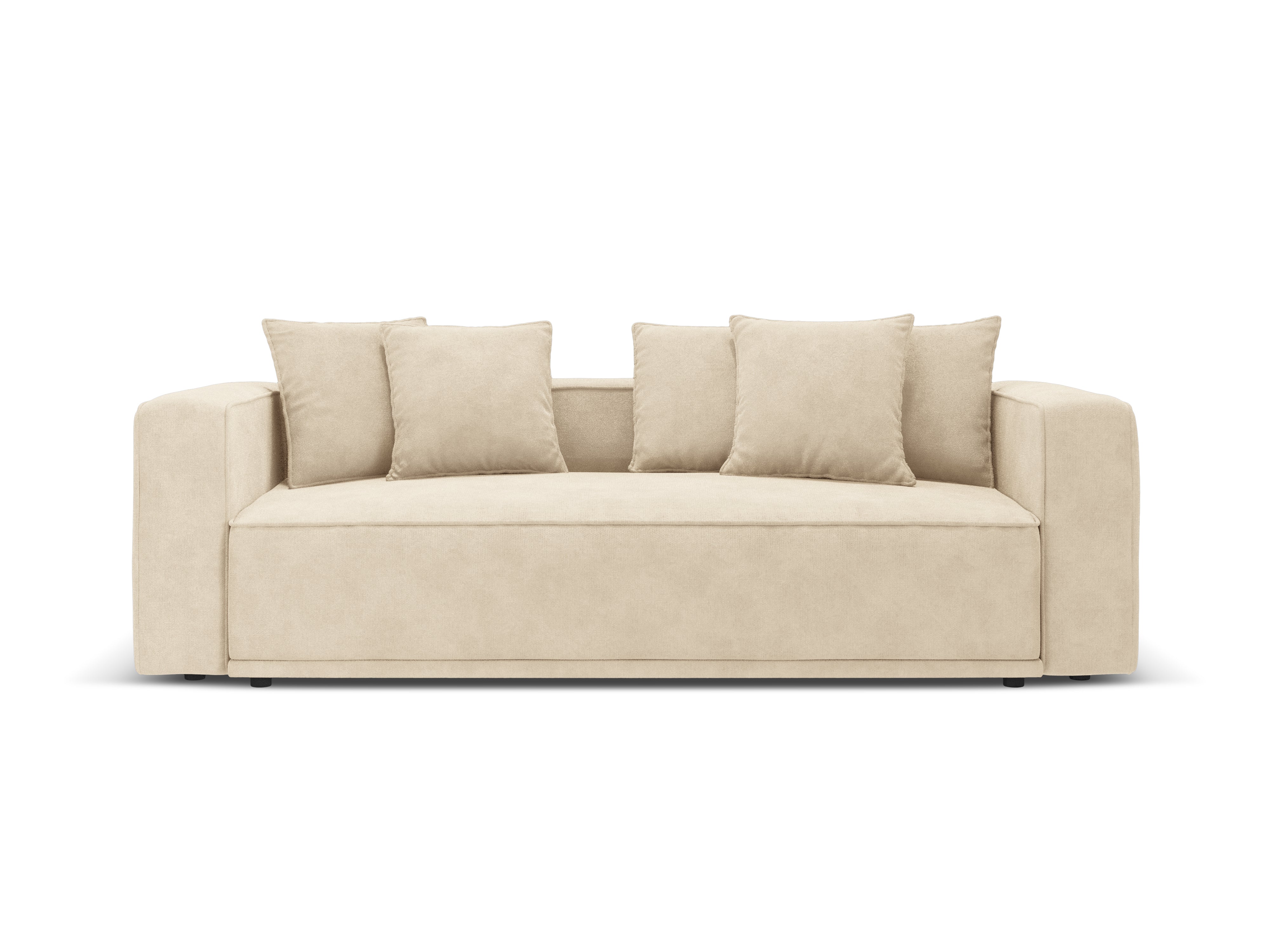 Sofa sametová s funkcí spaní RIBES světle béžová