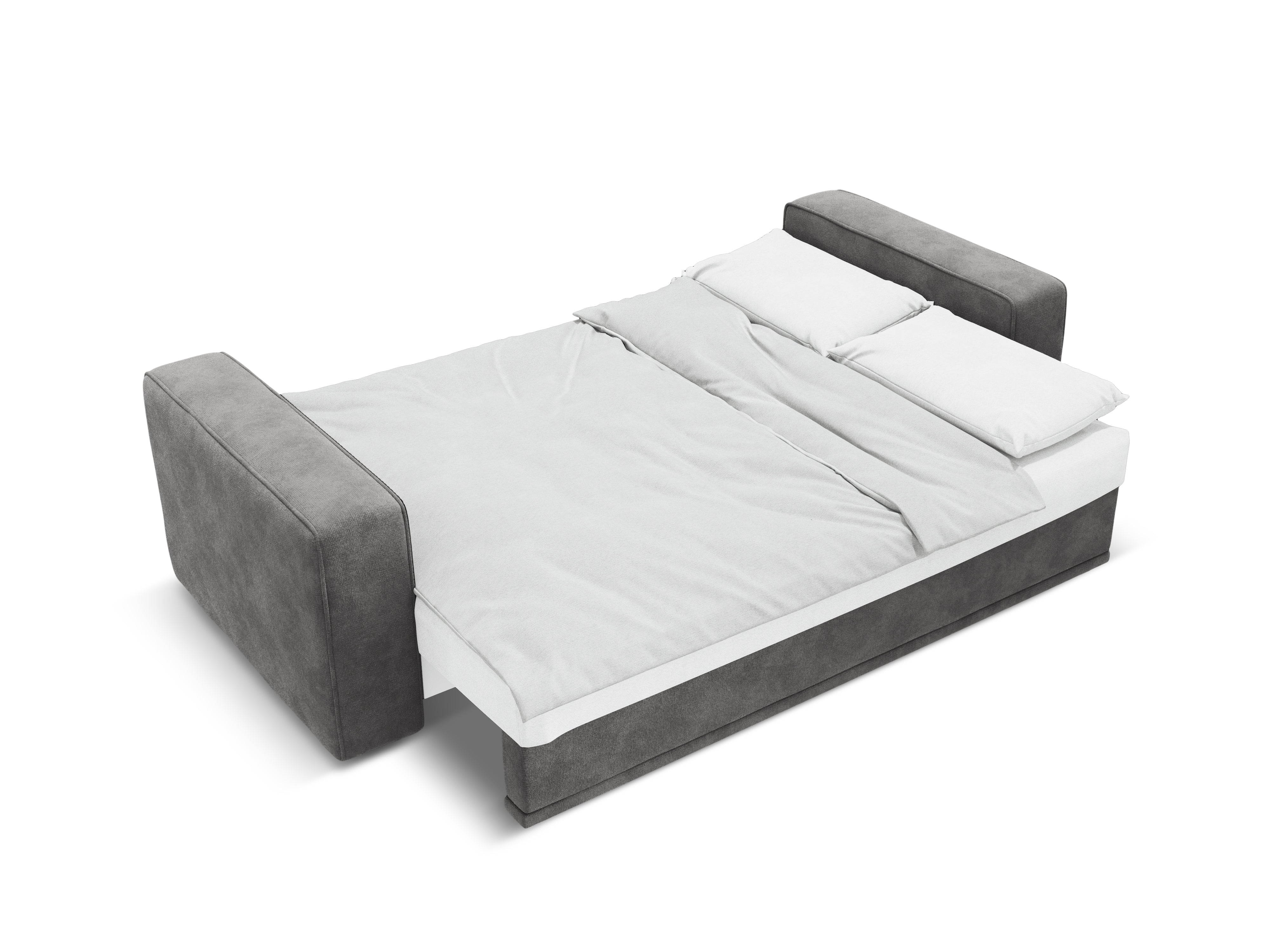 Sofa sametová s funkcí spaní RIBES šedá