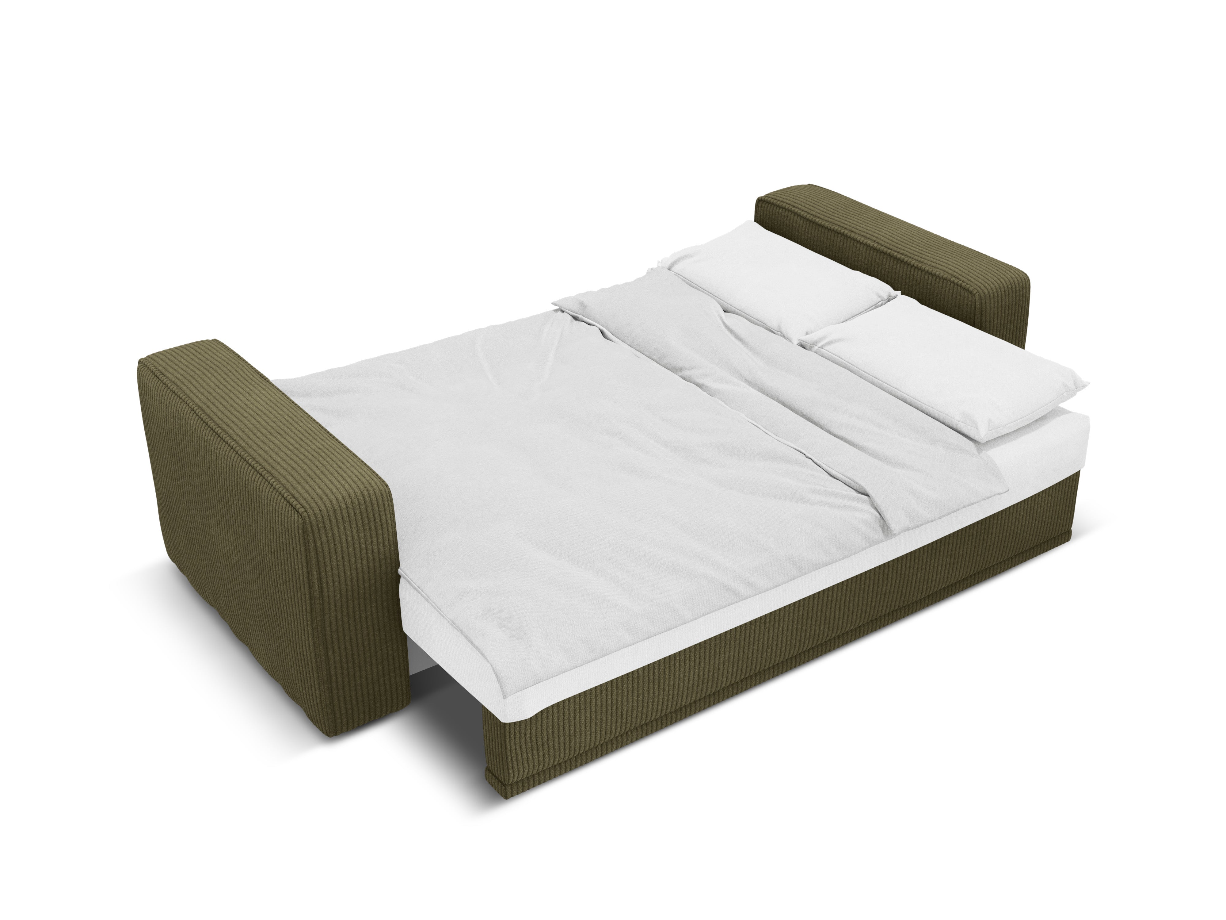 RIBES Sofa with Sleeping Function Green Corduroy