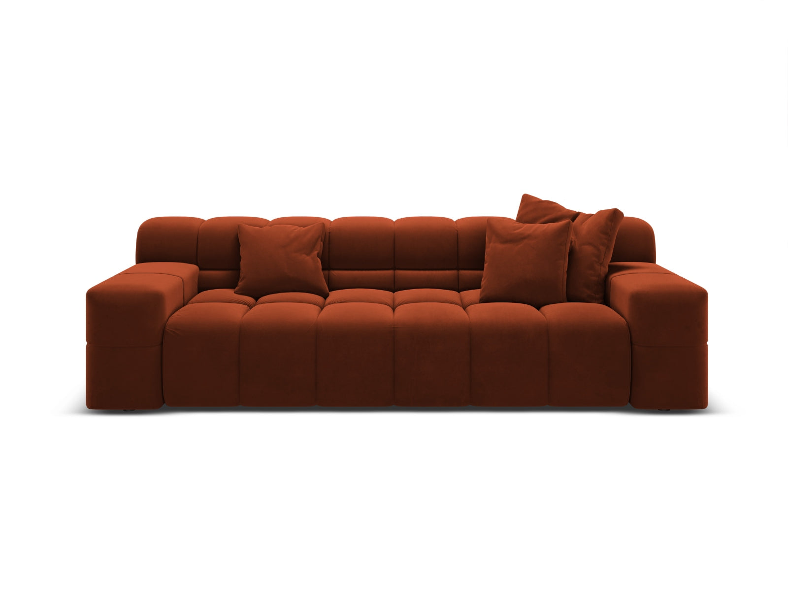 Sofa sametová 3-osobová AGAVE cihlová