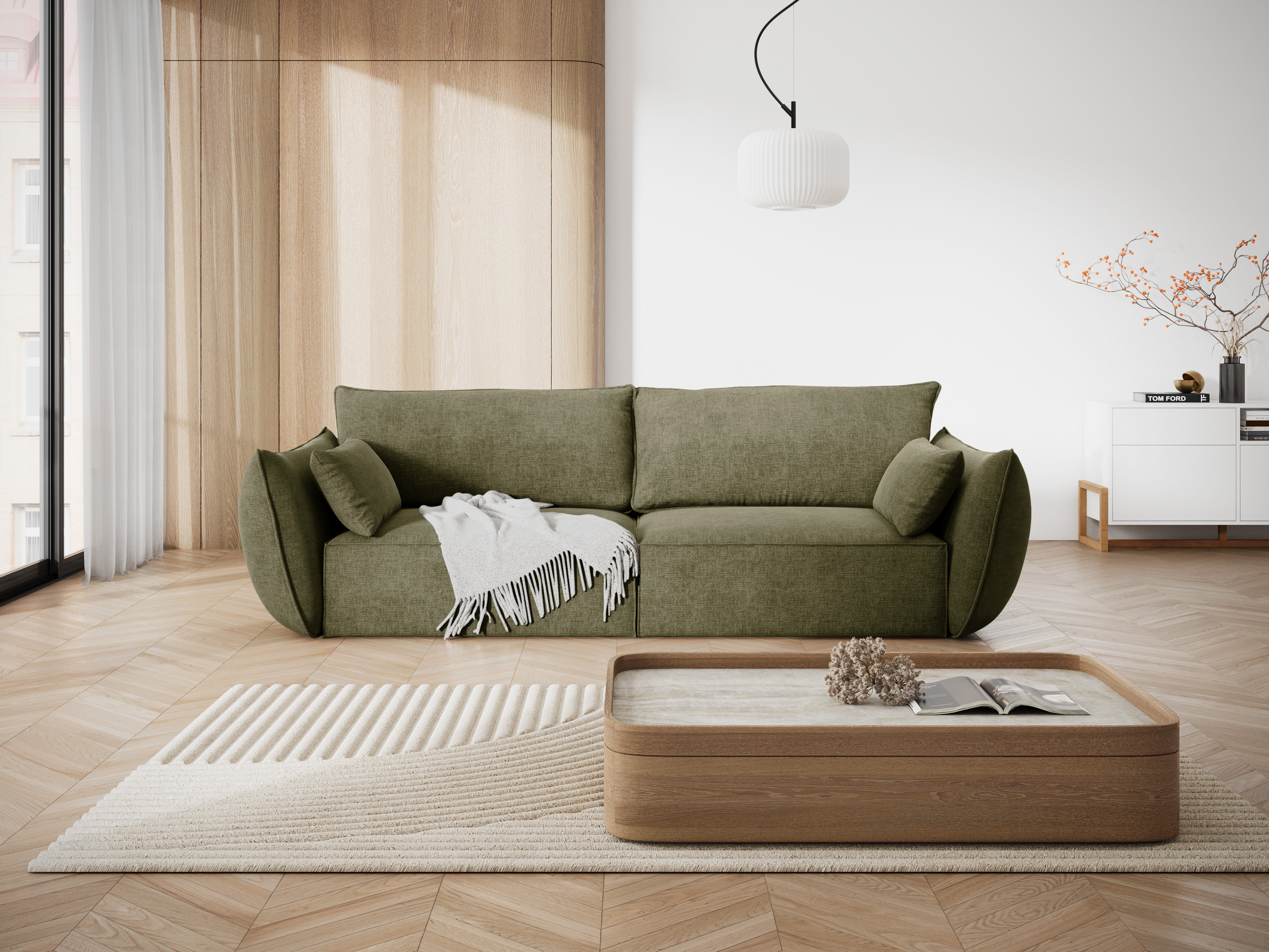 Sofa ve žakárové tkanině 3-místná VANDA zelená