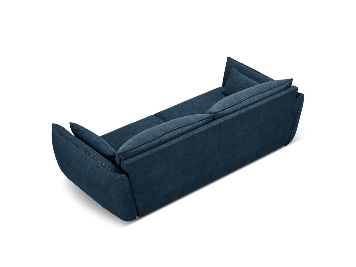 Sofa v sametové tkanině 3-místná VANDA královská modř