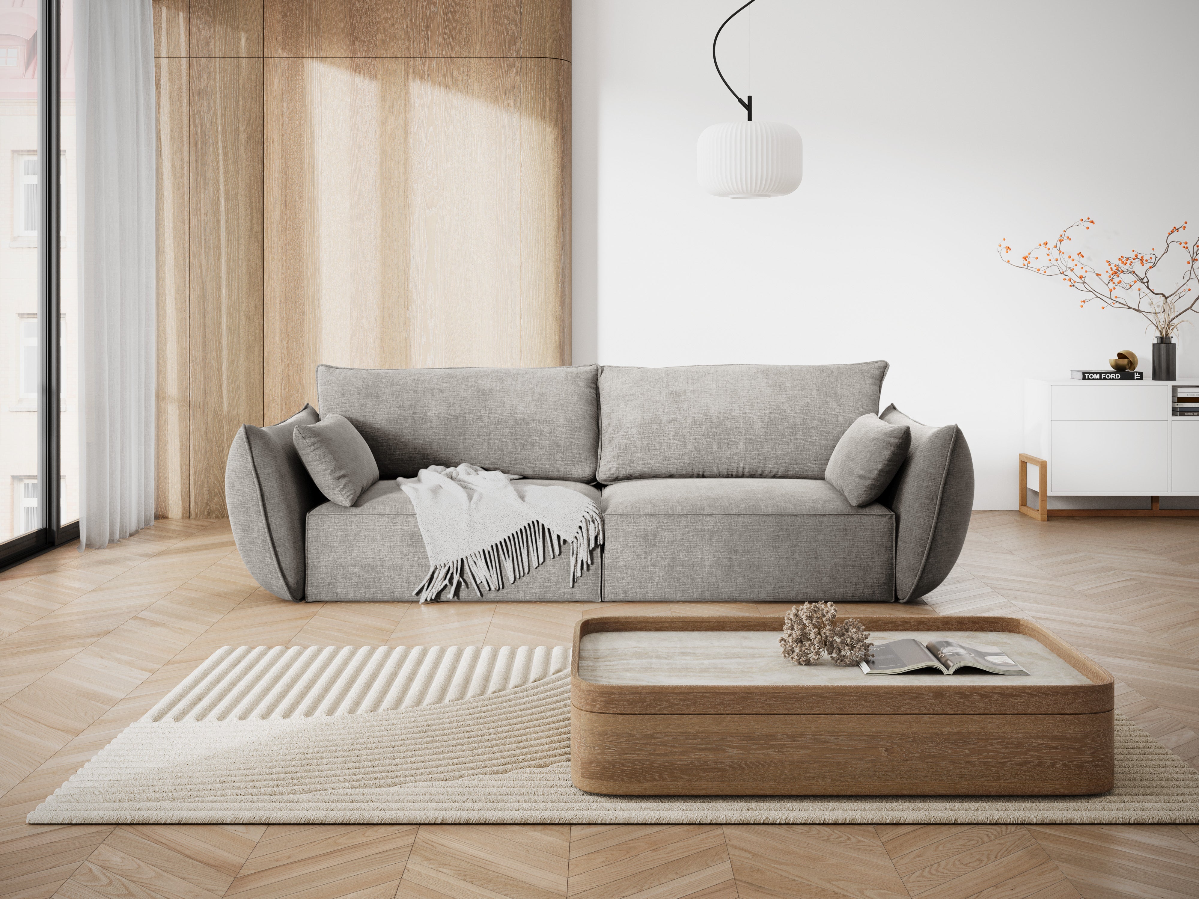 Sofa ve szenilové tkanině 3-místná VANDA světle šedá