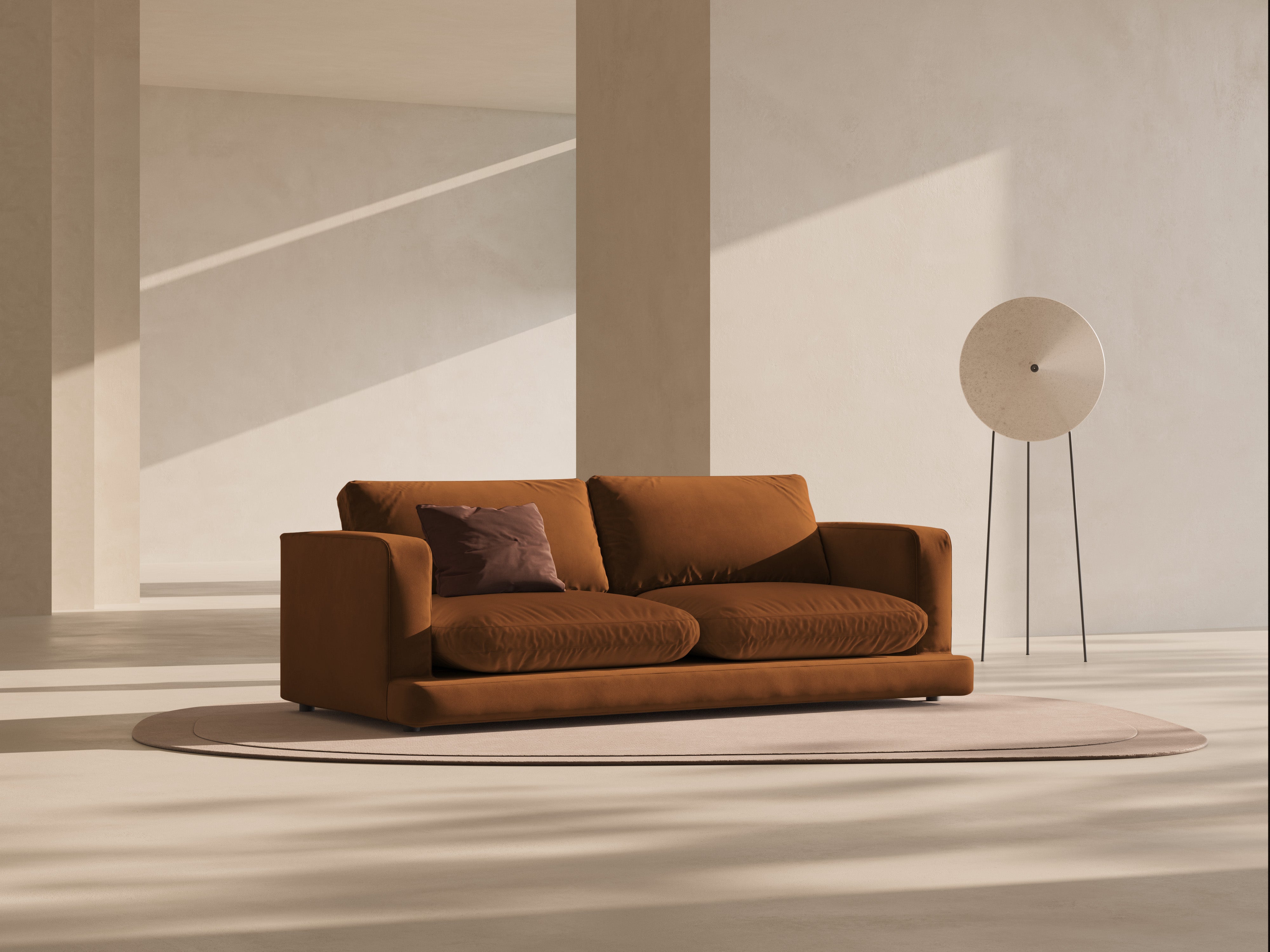 Velvet 3-Seater Sofa DAPHNE Copper