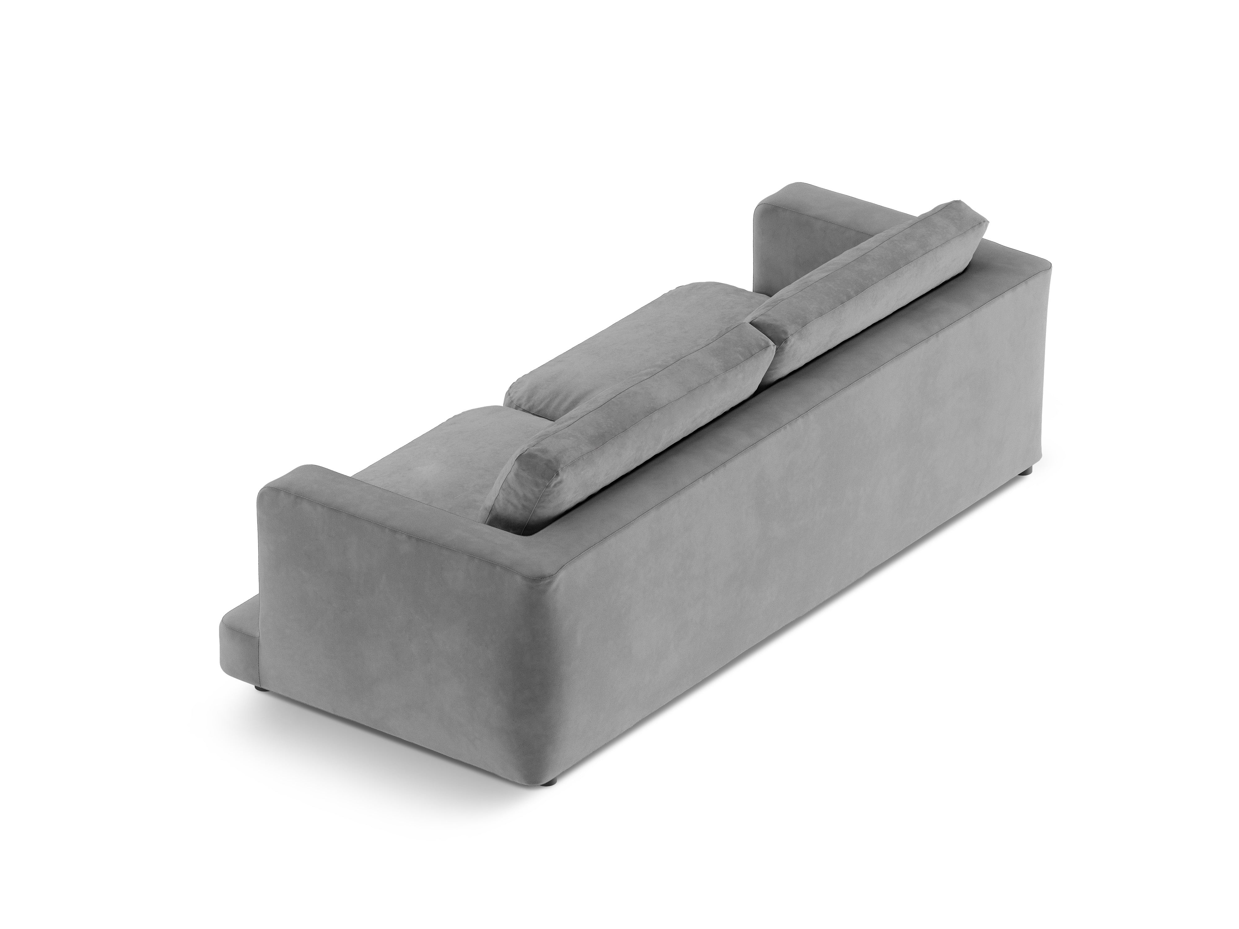 Sofa sametová 3-osobová DAPHNE šedá