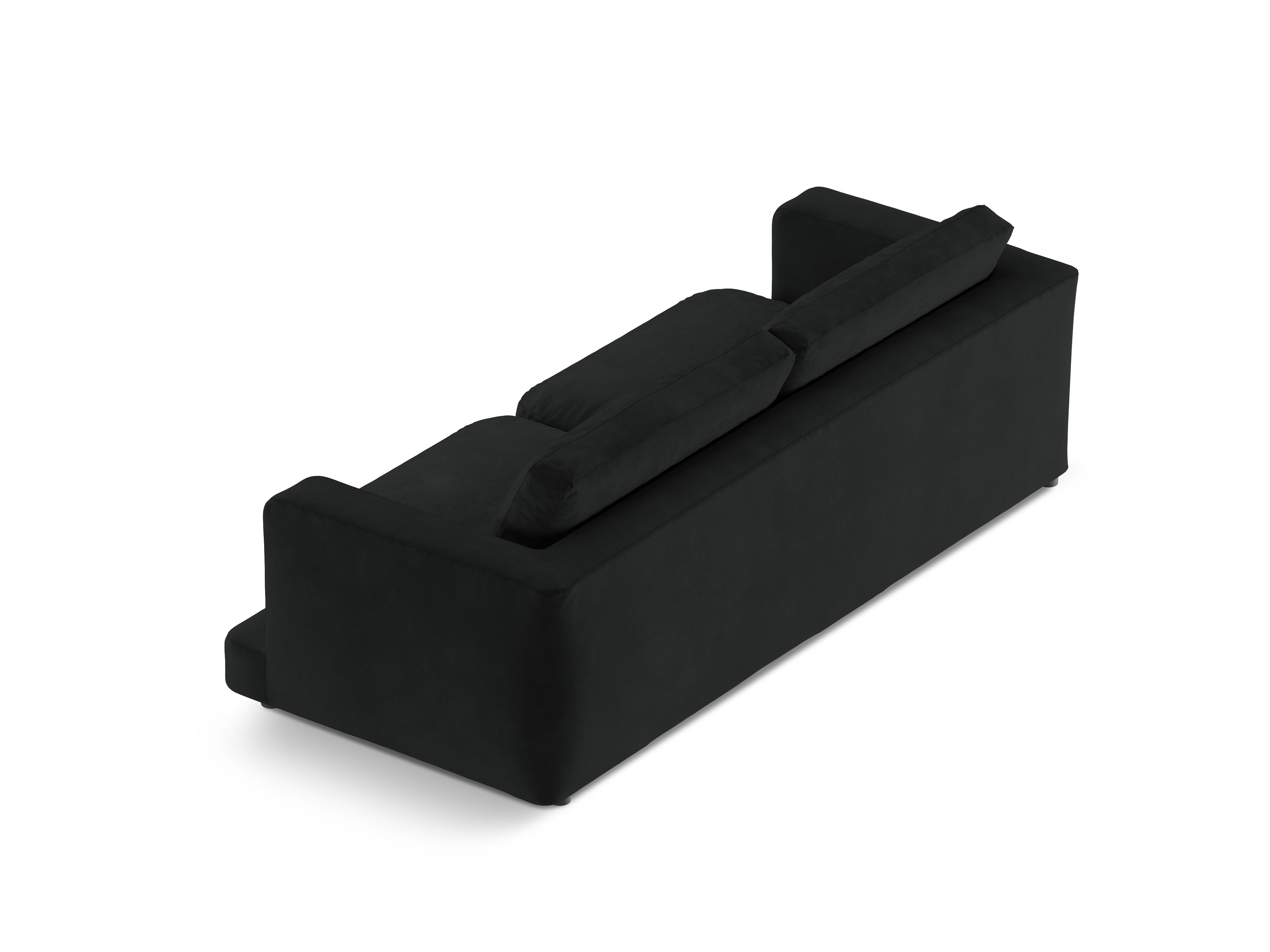 Sofa sametová 3-osobová DAPHNE černá