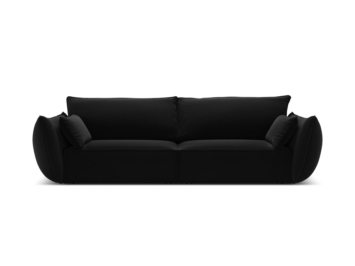 Sofa sametová 3-osobová VANDA černá