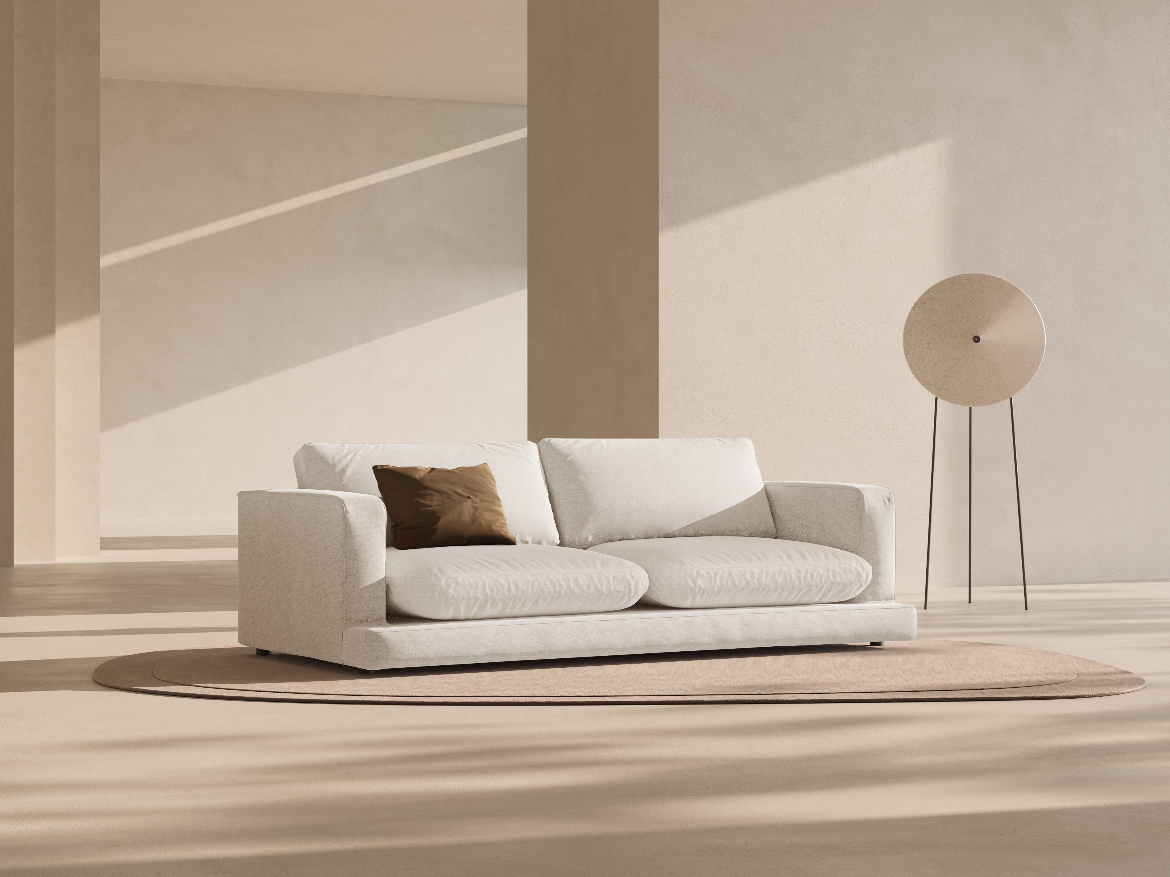 Sofa 4-osobowa DAPHNE złamany biały szenil