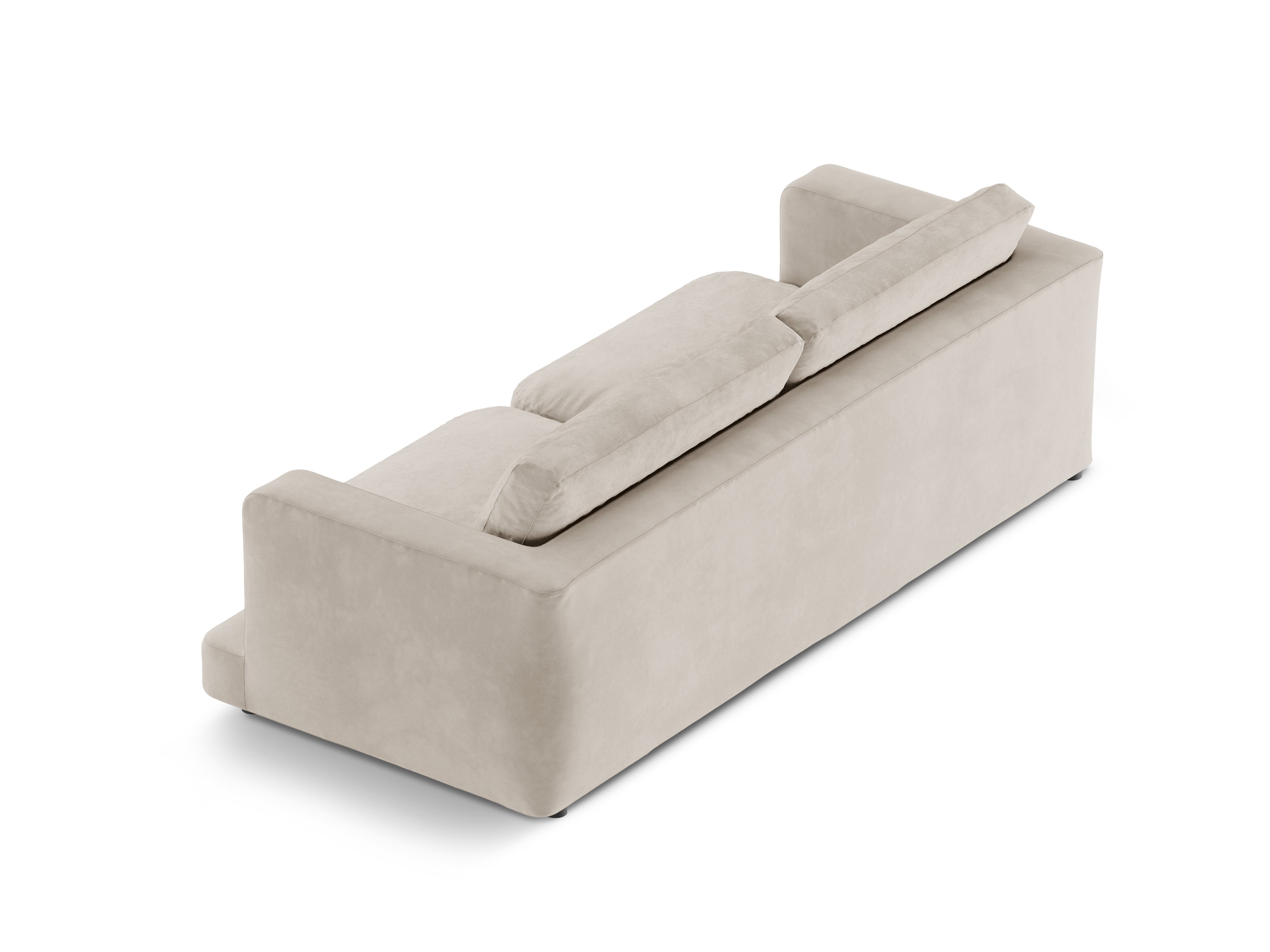 Sofa sametová 4-osobová DAPHNE světle béžová