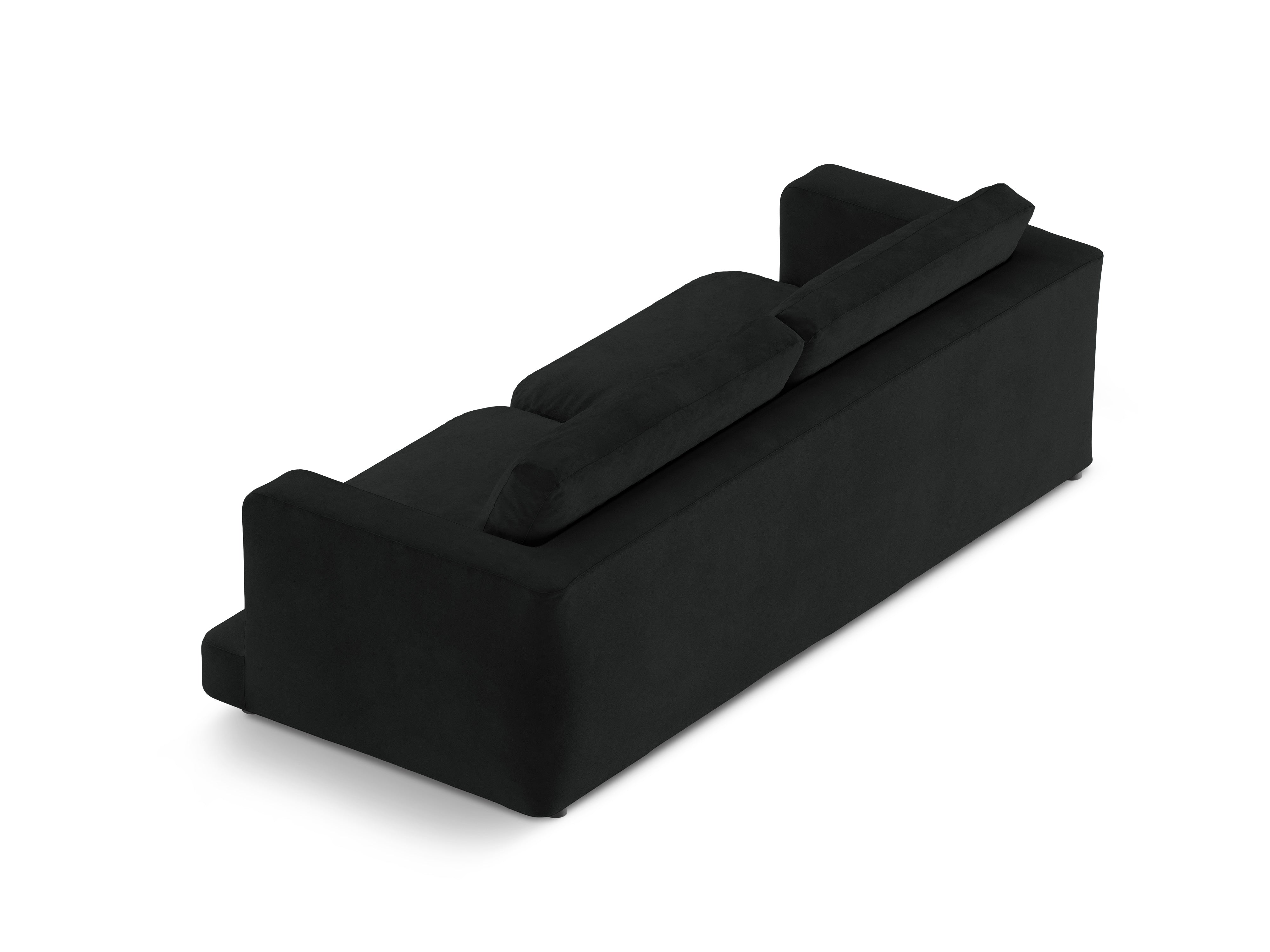 Sofa sametová 4-osobová DAPHNE černá