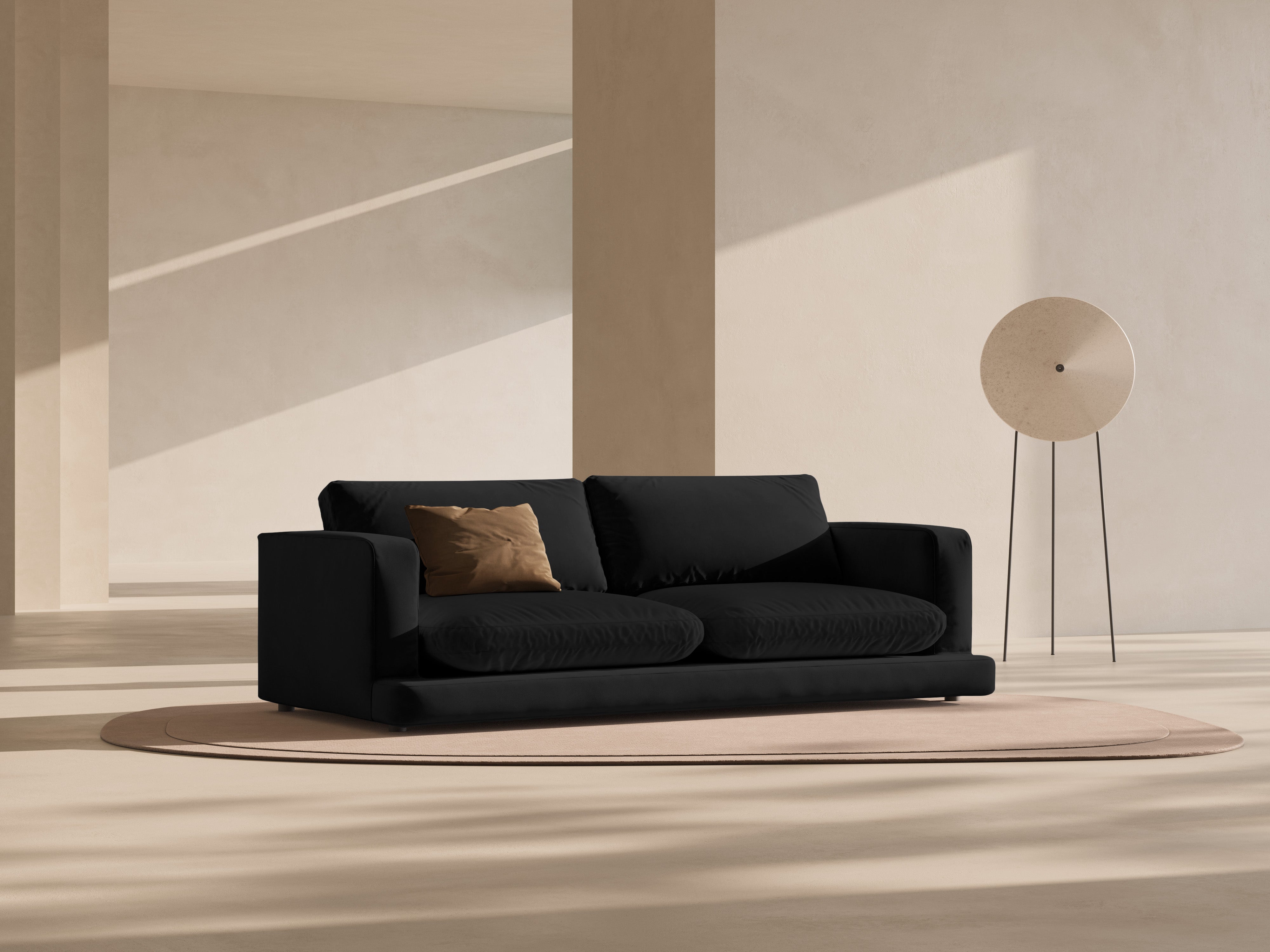 Sofa aksamitna 4-osobowa DAPHNE czarny