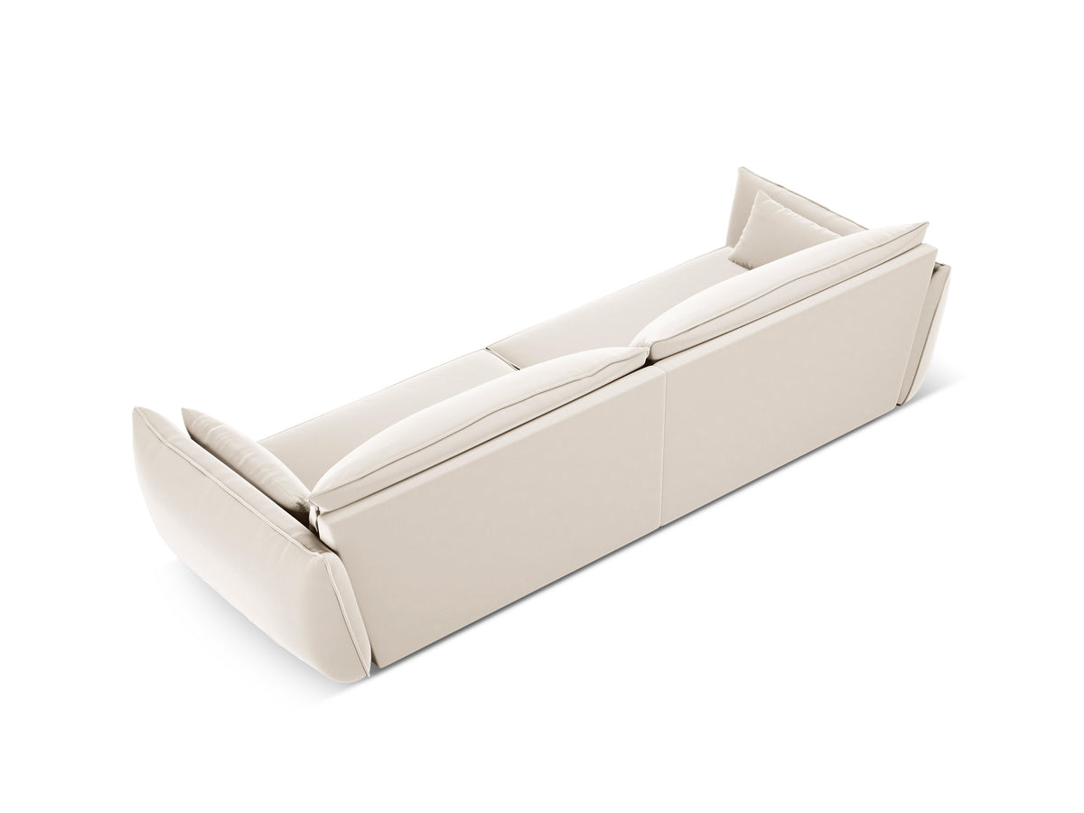 Sofa sametová 4-osobová VANDA béžová