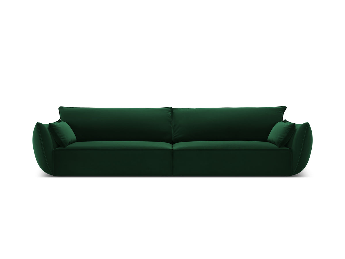 Sofa sametová 4-osobová VANDA lahvově zelená