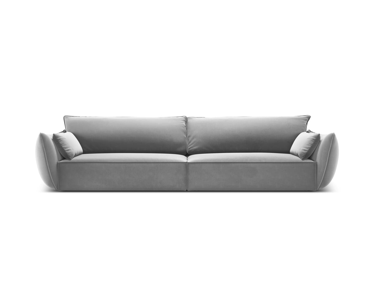 Sofa sametová 4-osobová VANDA šedá