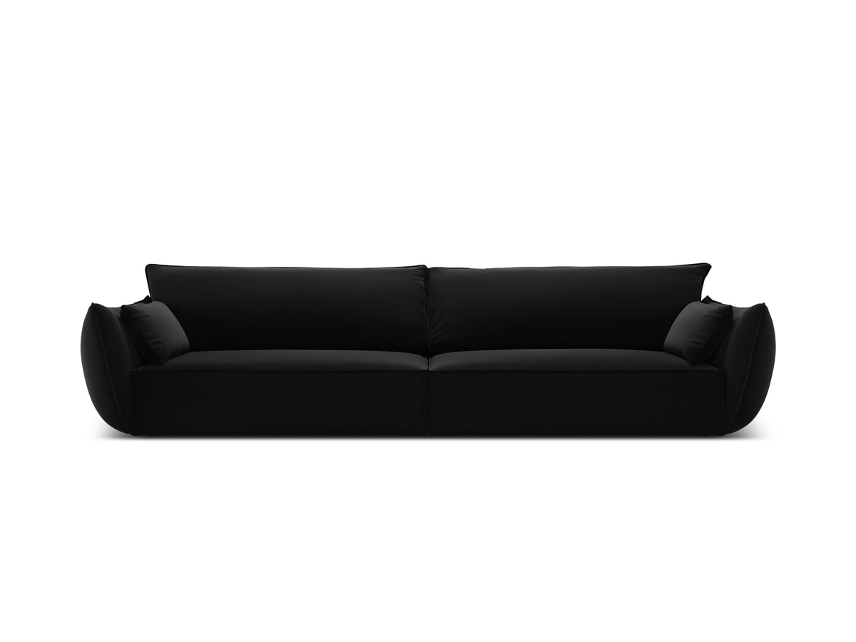 Sofa sametová 4-osobová VANDA černá