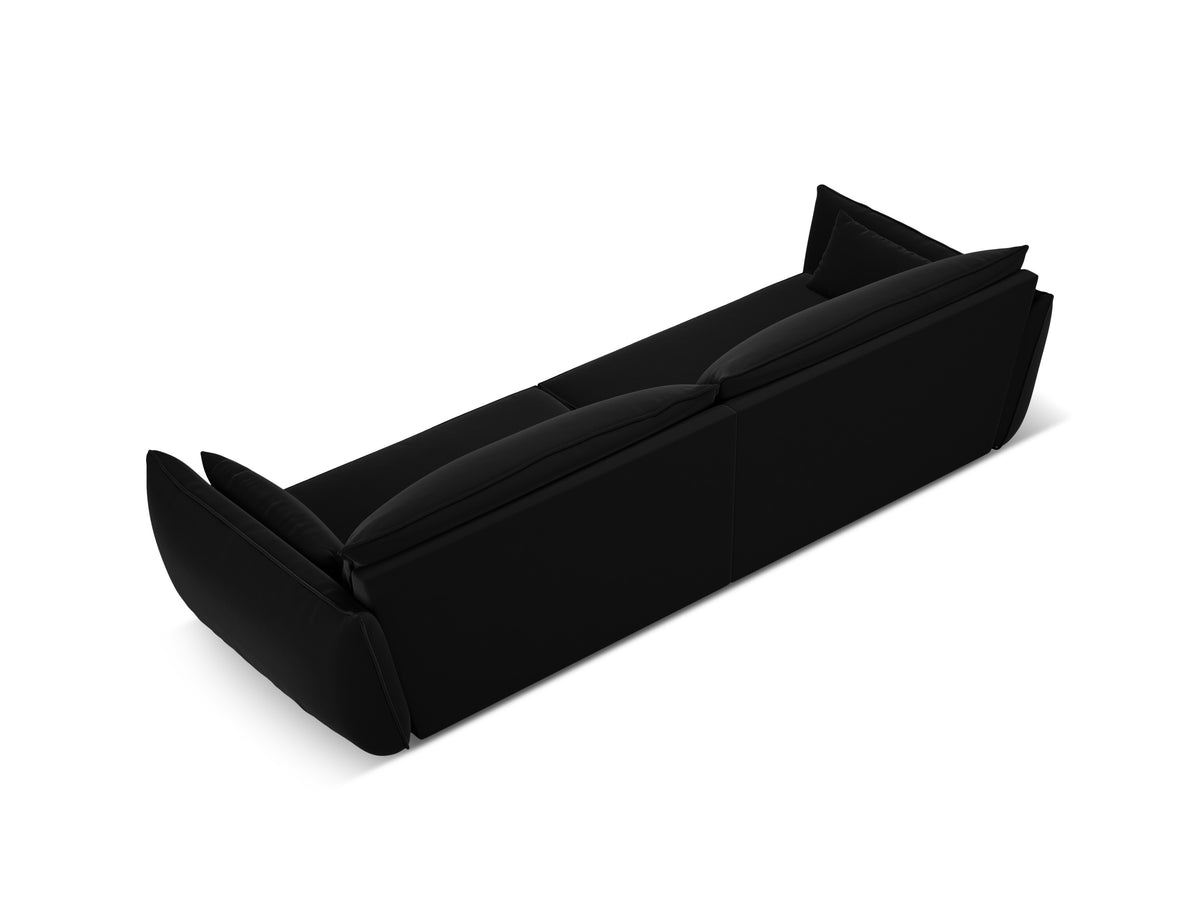 Sofa sametová 4-osobová VANDA černá