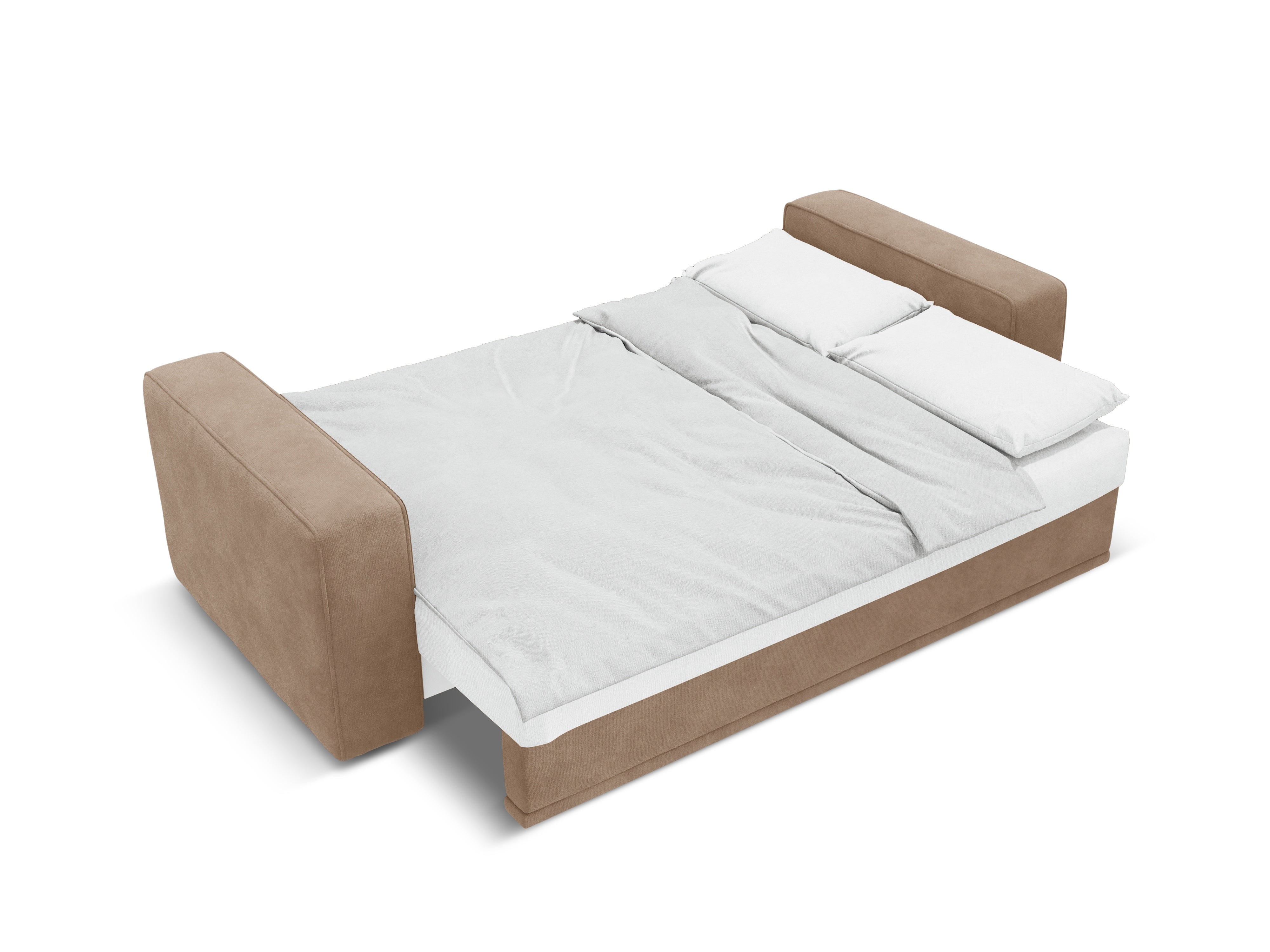 Left-facing velvet corner sofa bed RIBES dark beige