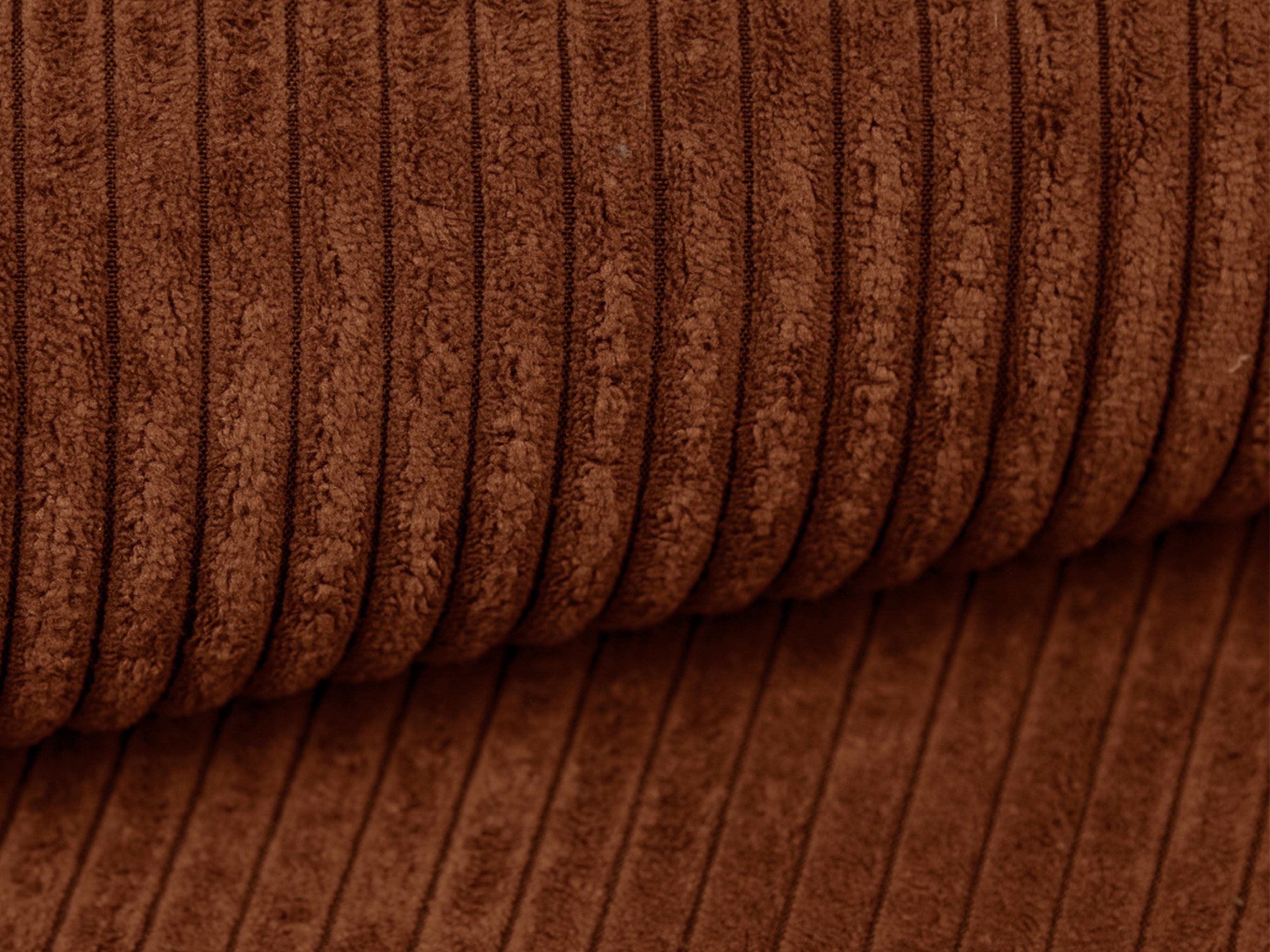 Left-sided corner sofa bed RIBES in brick corduroy